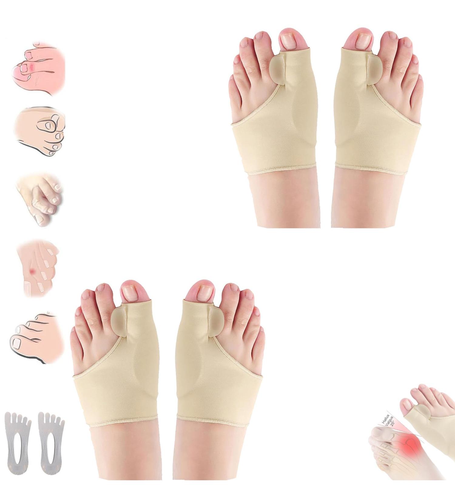 Premium Bunion Corrector Sock - Browsluv Women's Orthopedic Toe Straightener | Comfortable Big Toe Brace (2 PCs Skin) - Buy Online on GoSupps.com