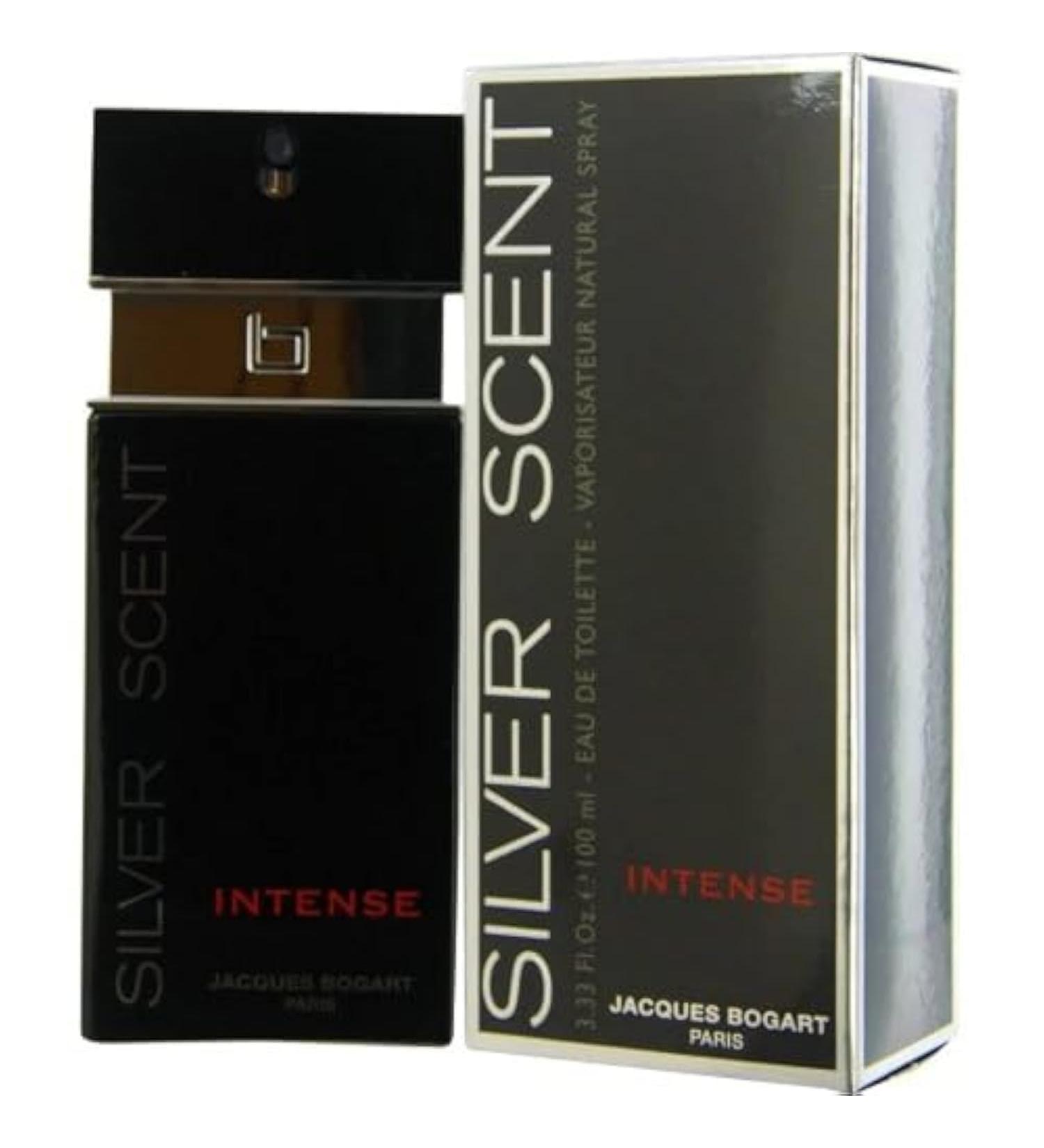 Jacques Bogart Silver Scent Intense Men Eau De Toilette Spray 3.33 Ounce (Pack of 3)
