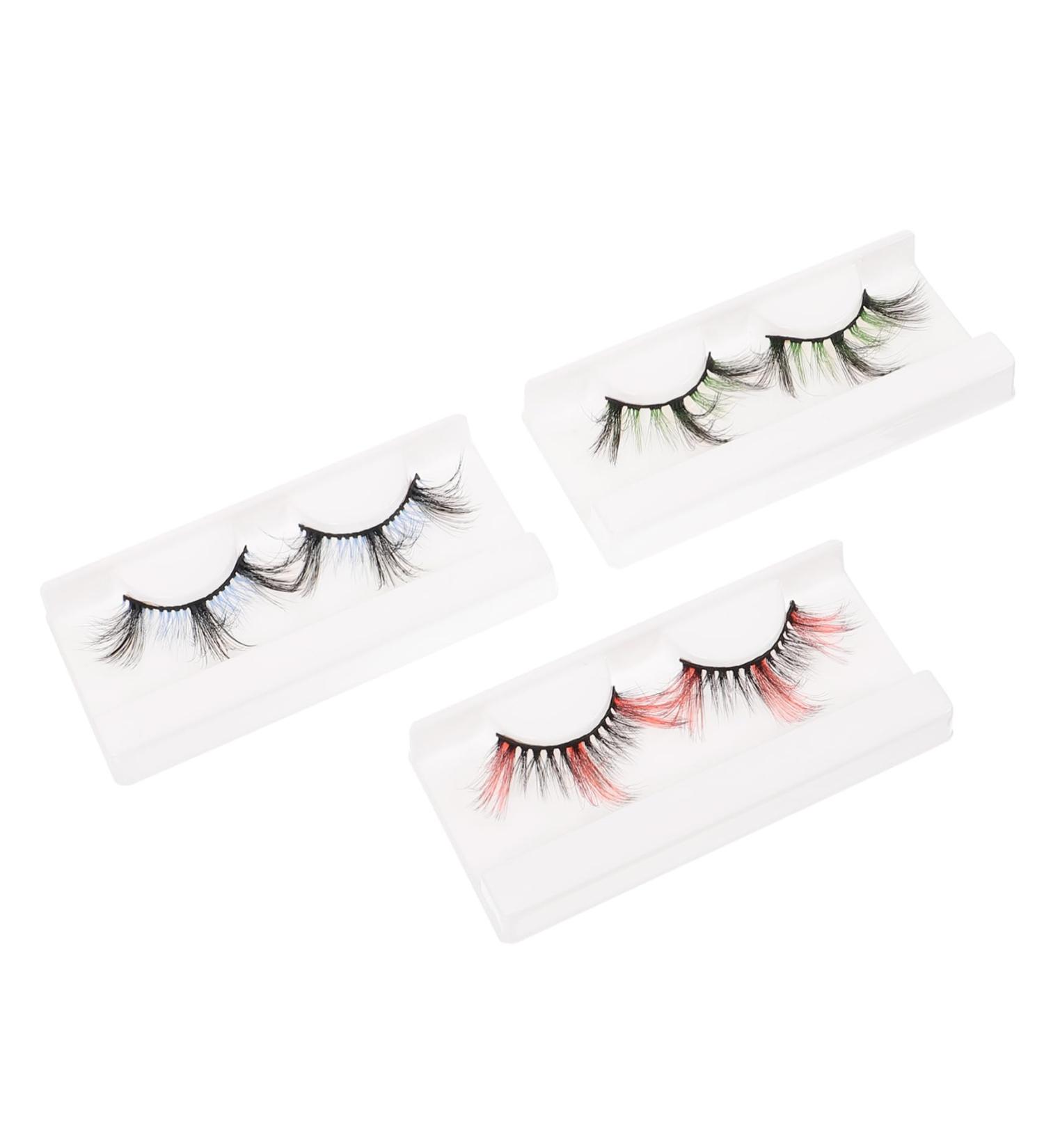 Beaupretty 3 Pairs false eyelashes false lashes cosplay fake eyelashes colored eyelashes makeup fake eyelashes colored fake eyelashes colored lashes fake lashes set make up fiber - Buy Online on GoSupps.com