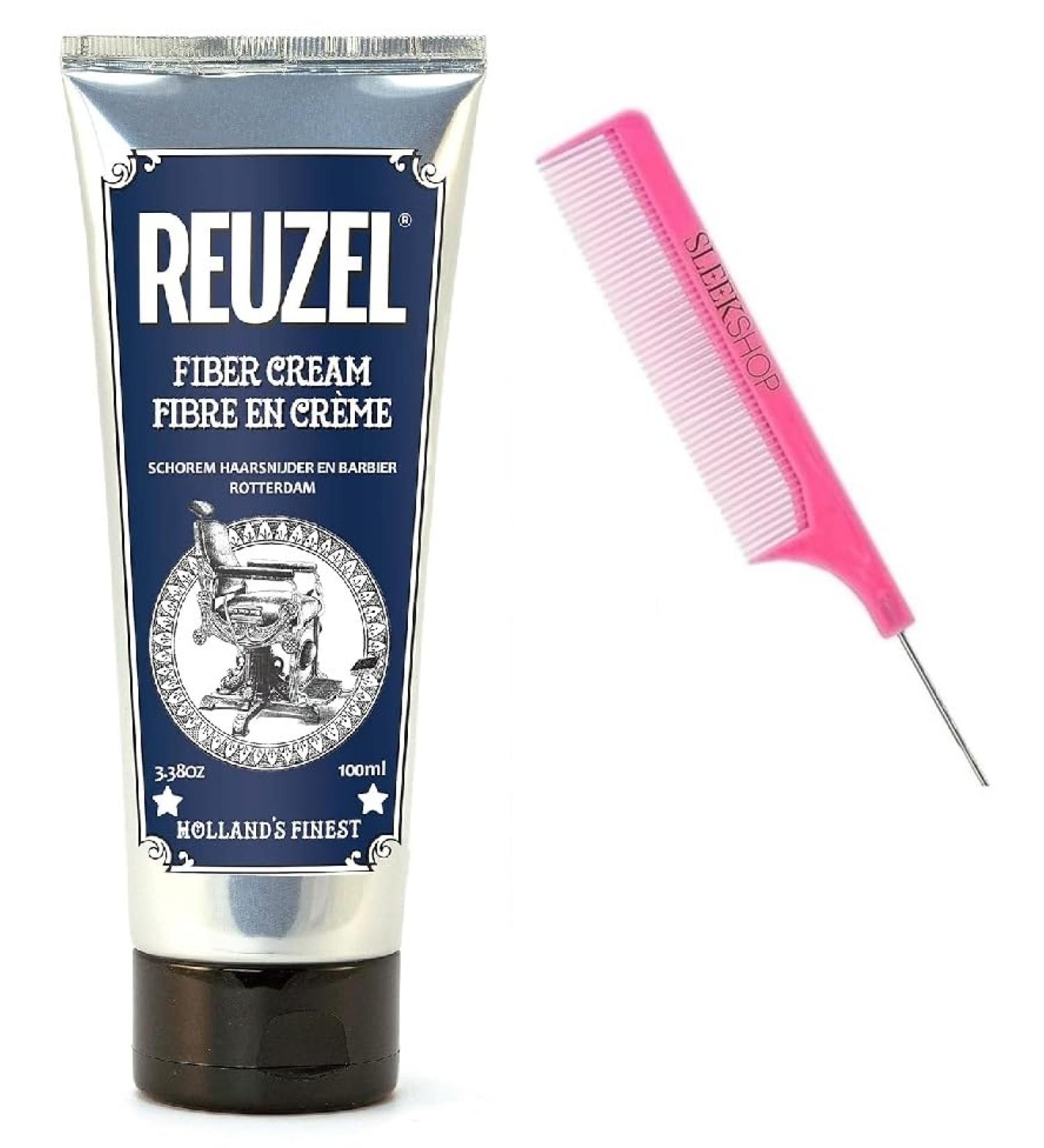 yper Comb + R z FIBER CREAM (3.38 oz / 100 mL) Men Hair Styling Product for Man (w/SIeekshop Pink Comb) (Fiber Cream (3.38 oz))