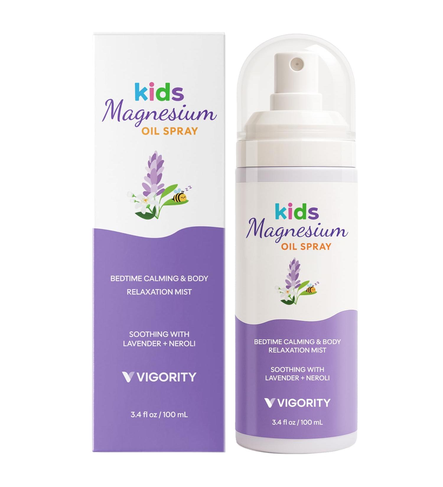 Kids Magnesium Sleep Spray with Lavender & Neroli Calming Bedtime Mist for Legs Feet & Body - Gentle Magnesium Oil Spray for Kids - Aromatherapy Pillow & Room Spray for Relaxation & Comfort - Buy Online on GoSupps.com