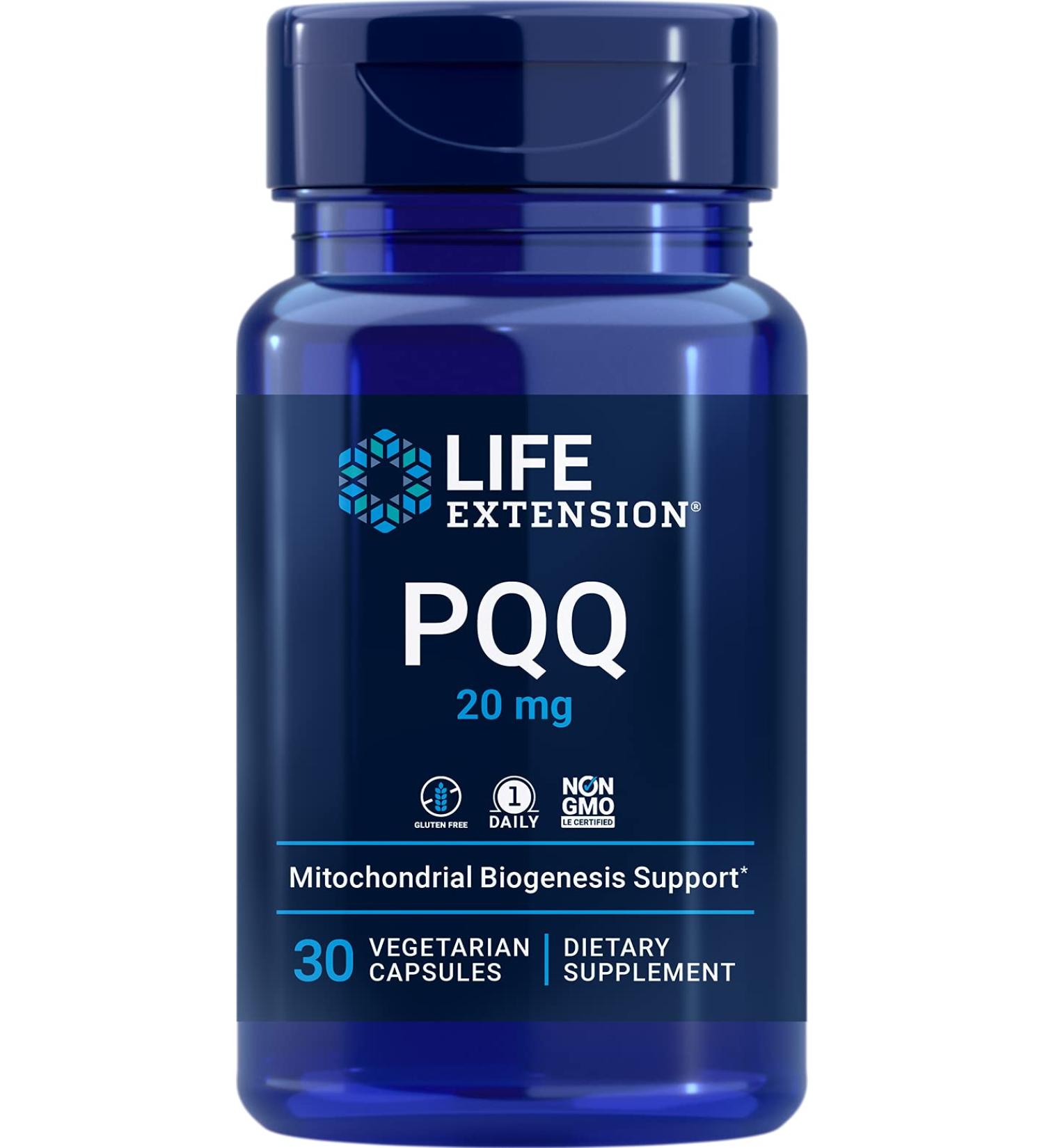 Shop Life Extension PQQ 20 mg - 30 Vegetarian Capsules for Cellular Energy - Buy Online on GoSupps.com
