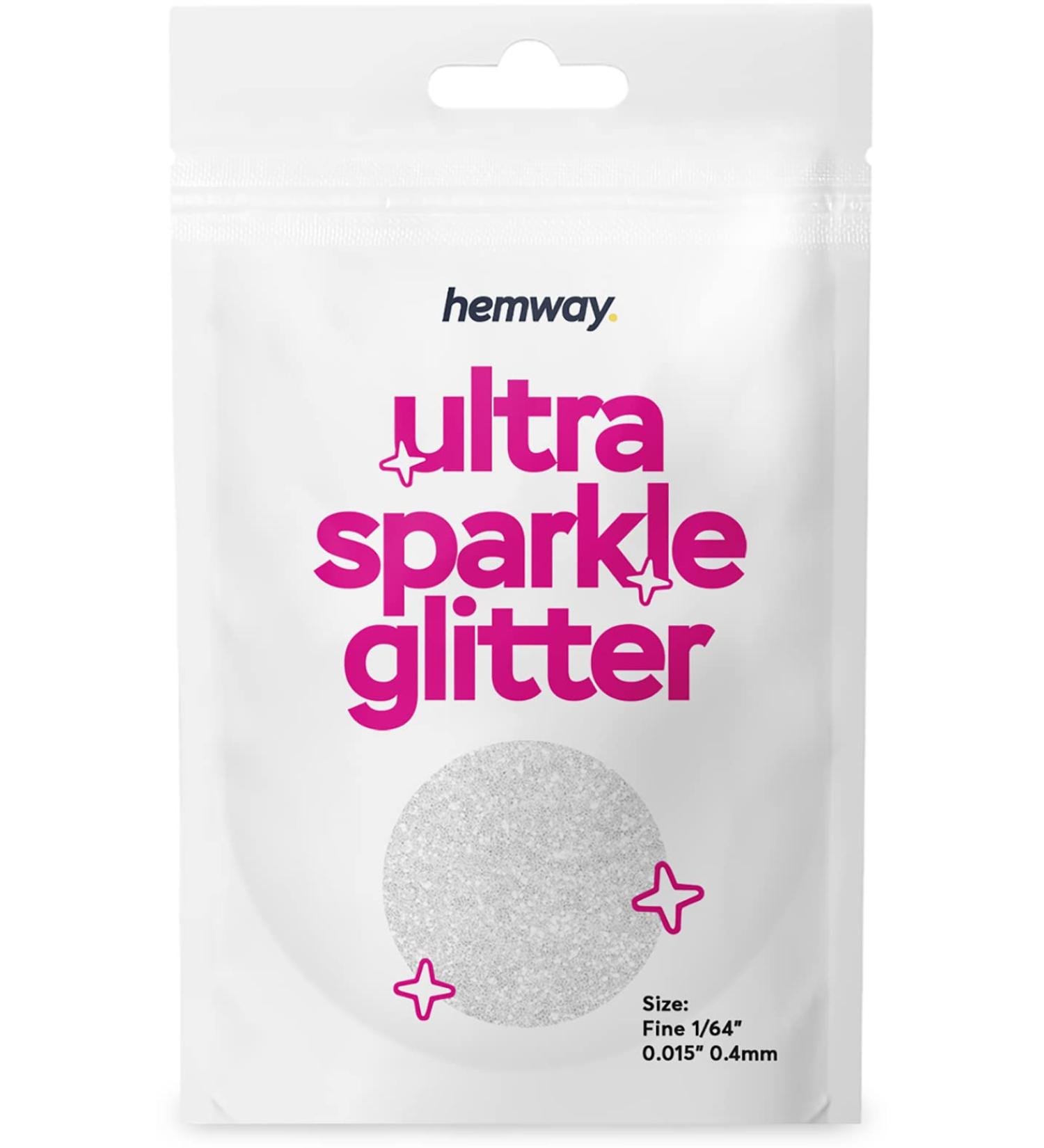 Hemway Premium Ultra Sparkle Glitter - White Iridescent Fine 10g/0.35oz - Arts Crafts Nails Cosmetics Resin Festival Face - Buy Online on GoSupps.com