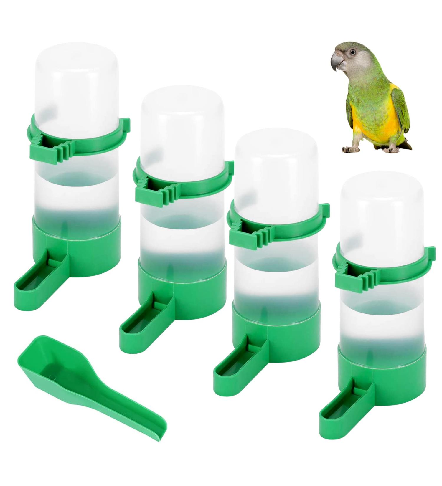 Gosear Bird Water Dispenser for Cage - Automatic No Mess Gravity Feeder for Parrot, Parakeets, Cockatiel, Budgie Lovebirds - 4PCS 140ml - Buy Online on GoSupps.com