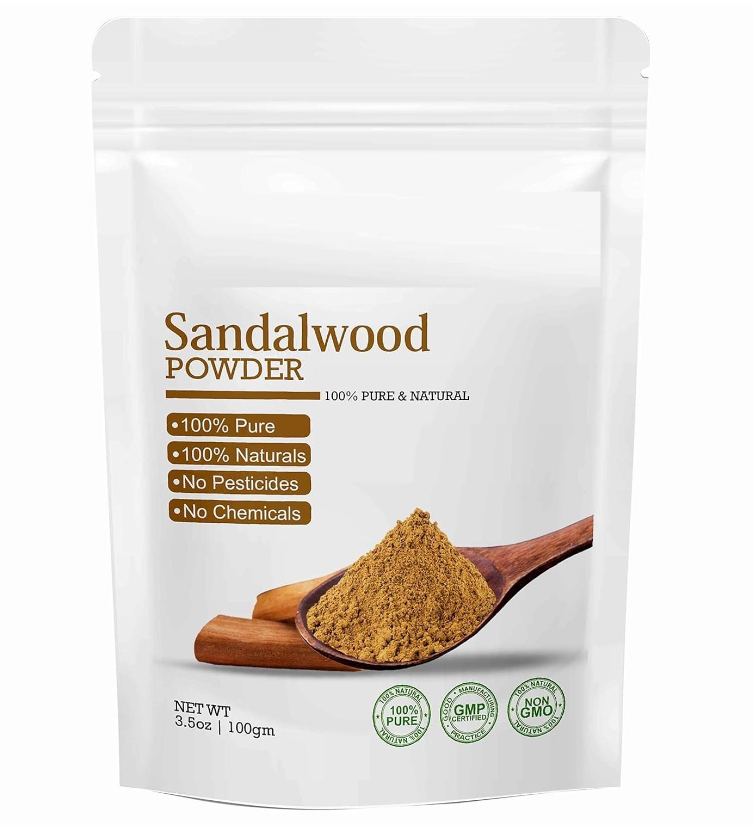 YAAJ Pure and Natural Sandalwood Powder for Face Masks and Skin Care (100g) - Buy Online on GoSupps.com