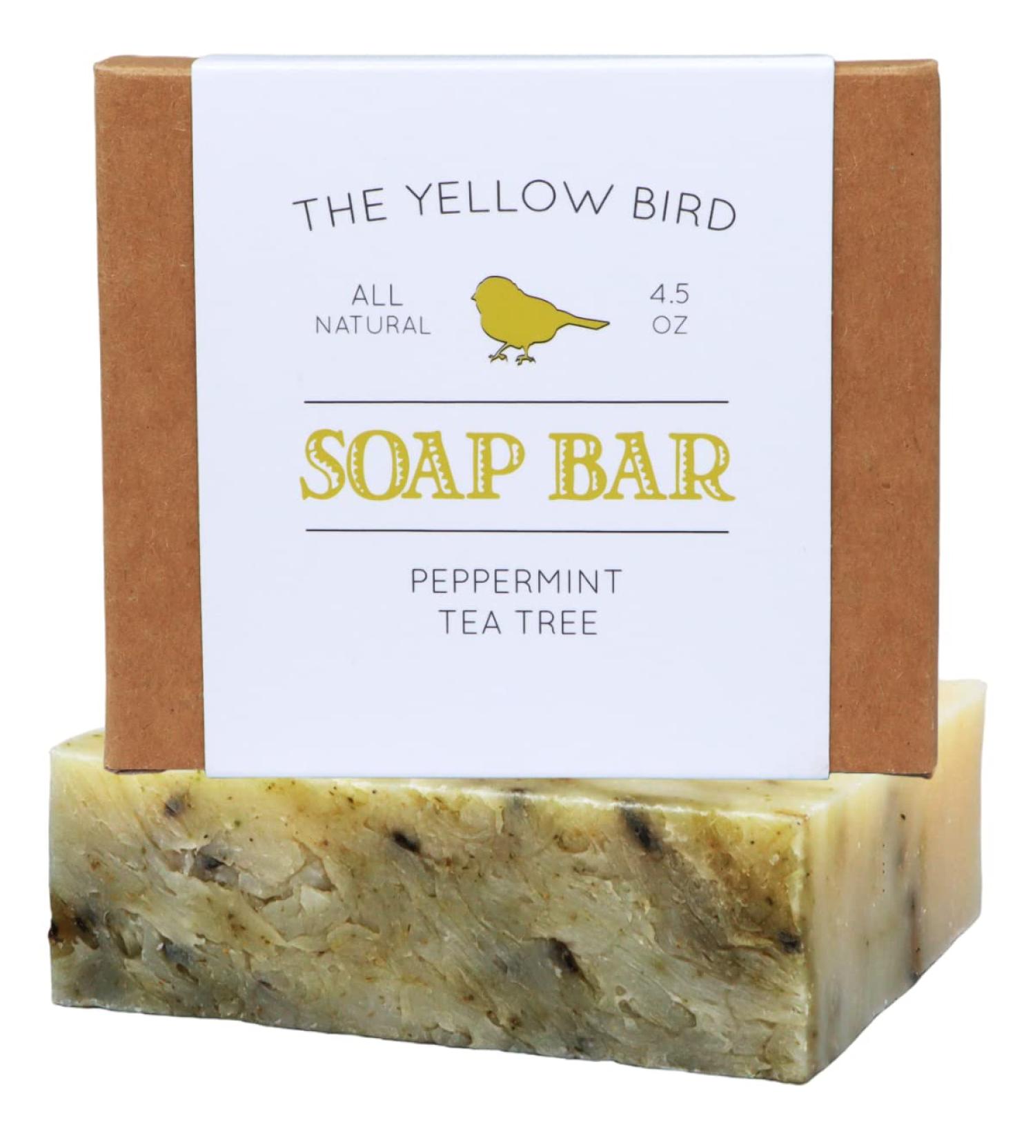 Organic Peppermint Tea Tree Soap Bar - Made In USA with Pure Essential Oils - Sensitive Skin Body & Face Soap - 4.5 Ounce - Buy Online on GoSupps.com