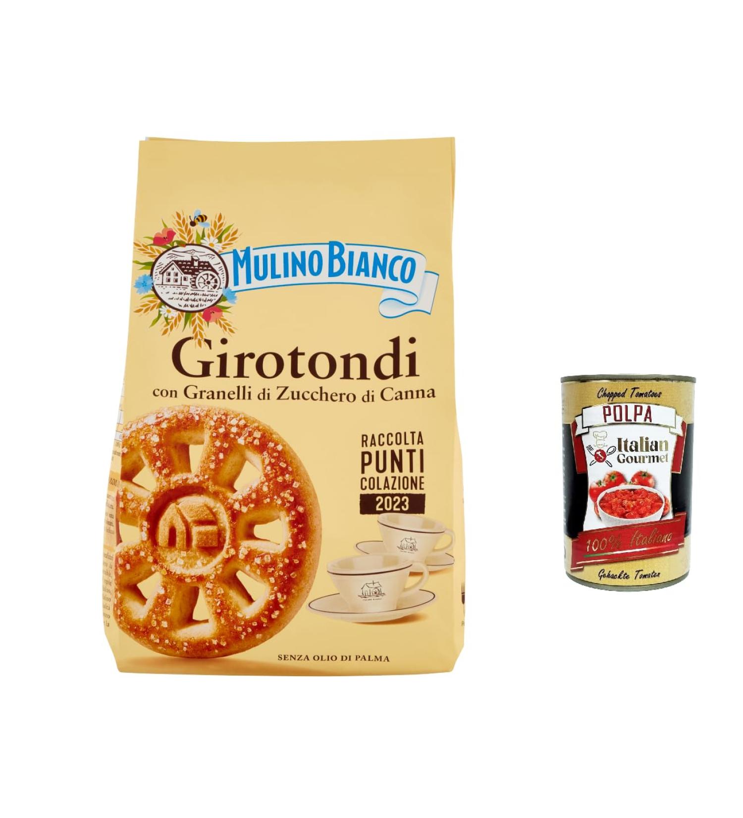 Italian Gourmet E.R. Mulino Bianco Girotondi Biscuits with Brown Sugar Grains 350 g + Italian Gourmet Polpa 400 g - Buy Online on GoSupps.com