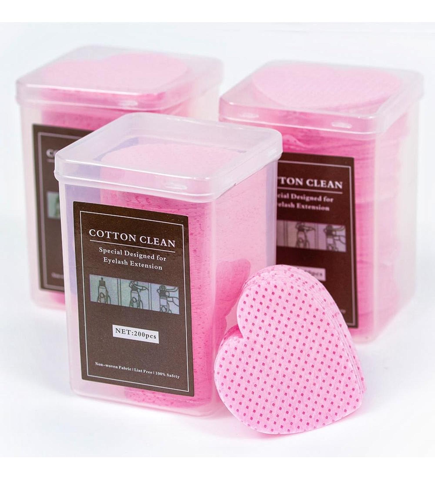 600 Pcs Lint Free Glue Cleaning Cotton Pads for Eyelash Extensions & Nail Polish Remover Wipes - Non-Woven Nozzle Applicator - Buy Online on GoSupps.com