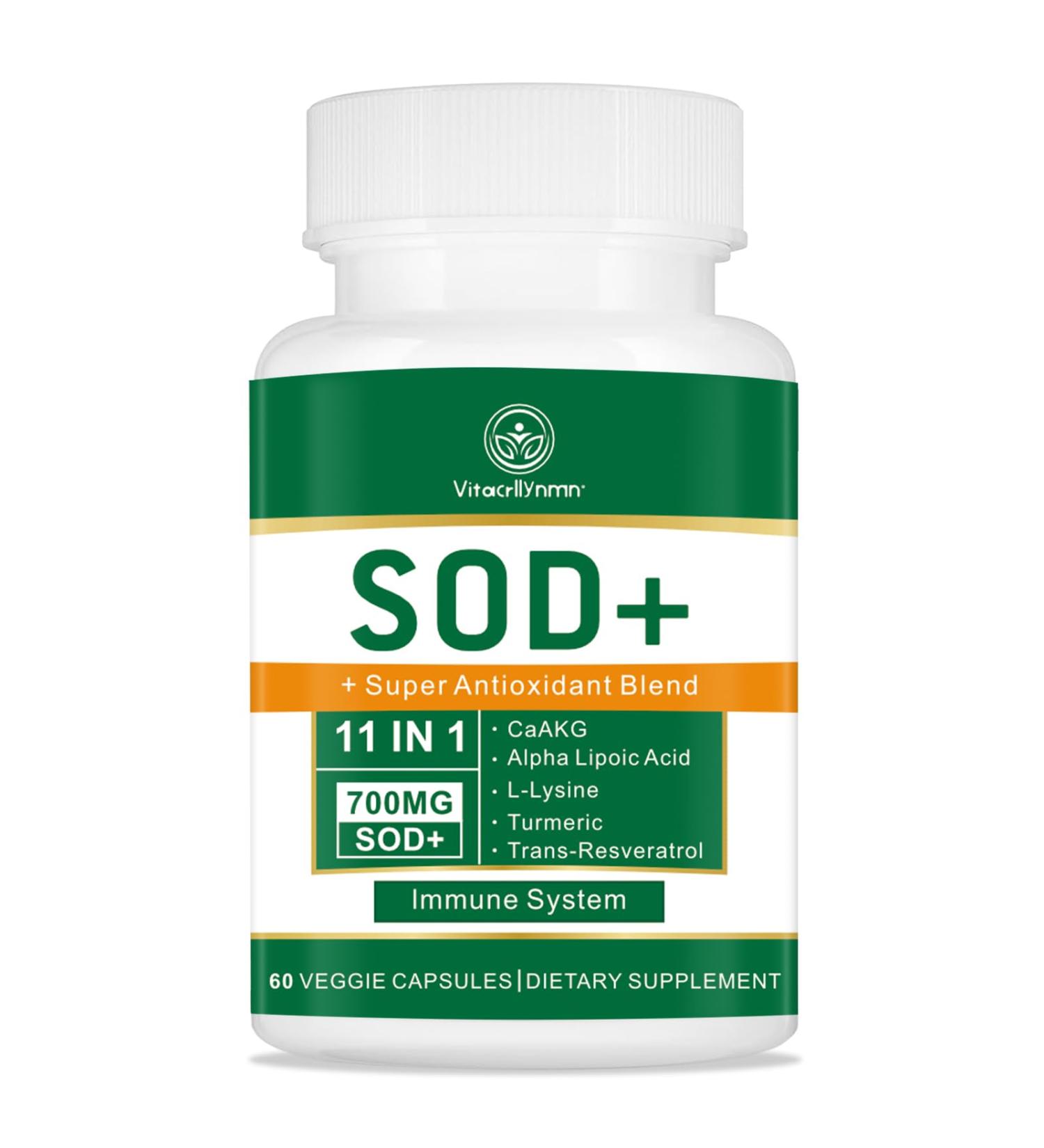 700MG Superoxide Dismutase Supplement - High Potency Antioxidant for Cellular Health | 60 Capsules - Buy Internationally - Buy Online on GoSupps.com