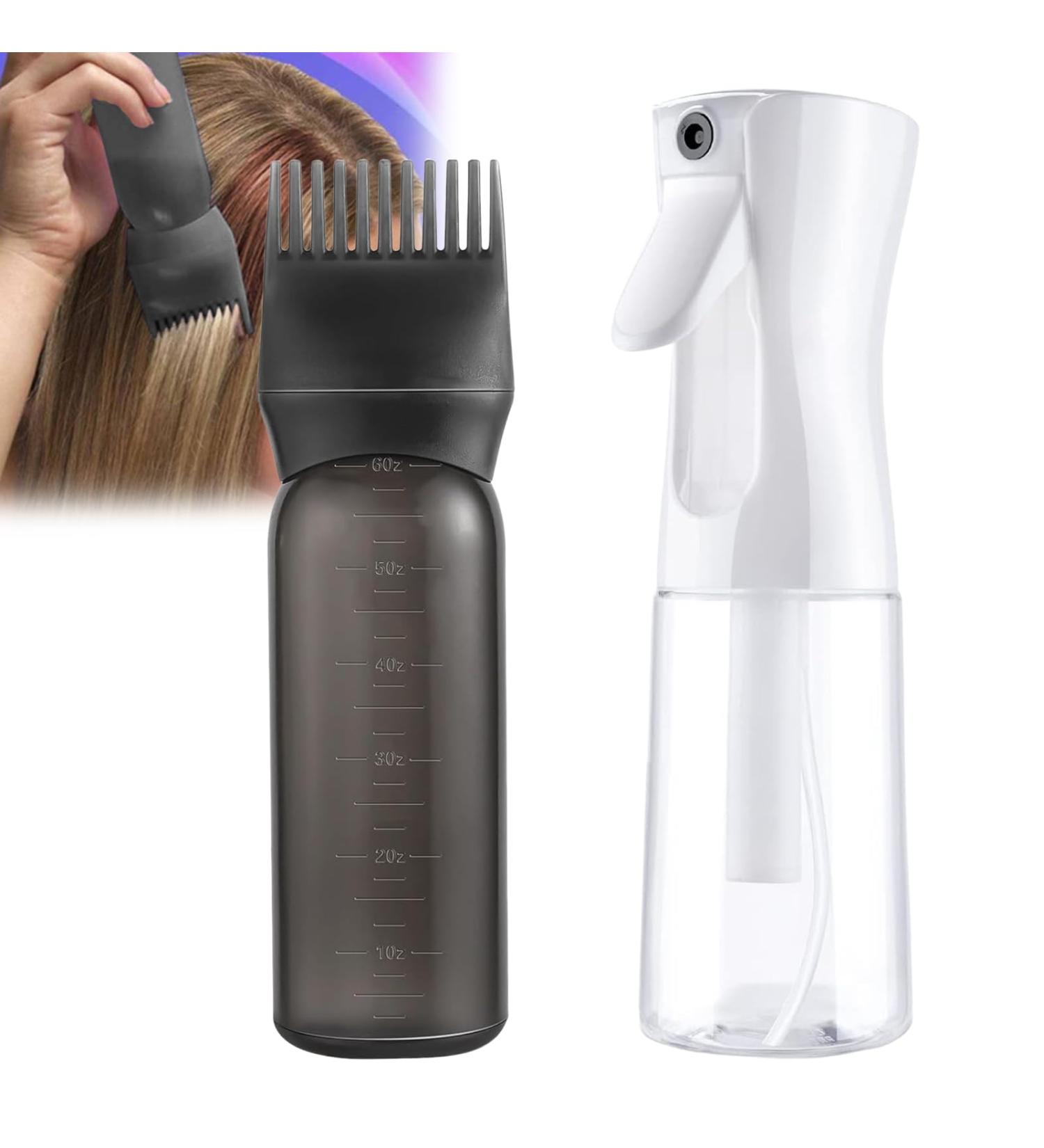 WPPQWP Spray Bottle Hair Curls Root Comb Hair Oil Applicator 200 ml Hair Spray Bottle for Ultra Fine Continuous Hair Oil Applicator with Graduated for Hair Styling Hair Colourations - Buy Online on GoSupps.com