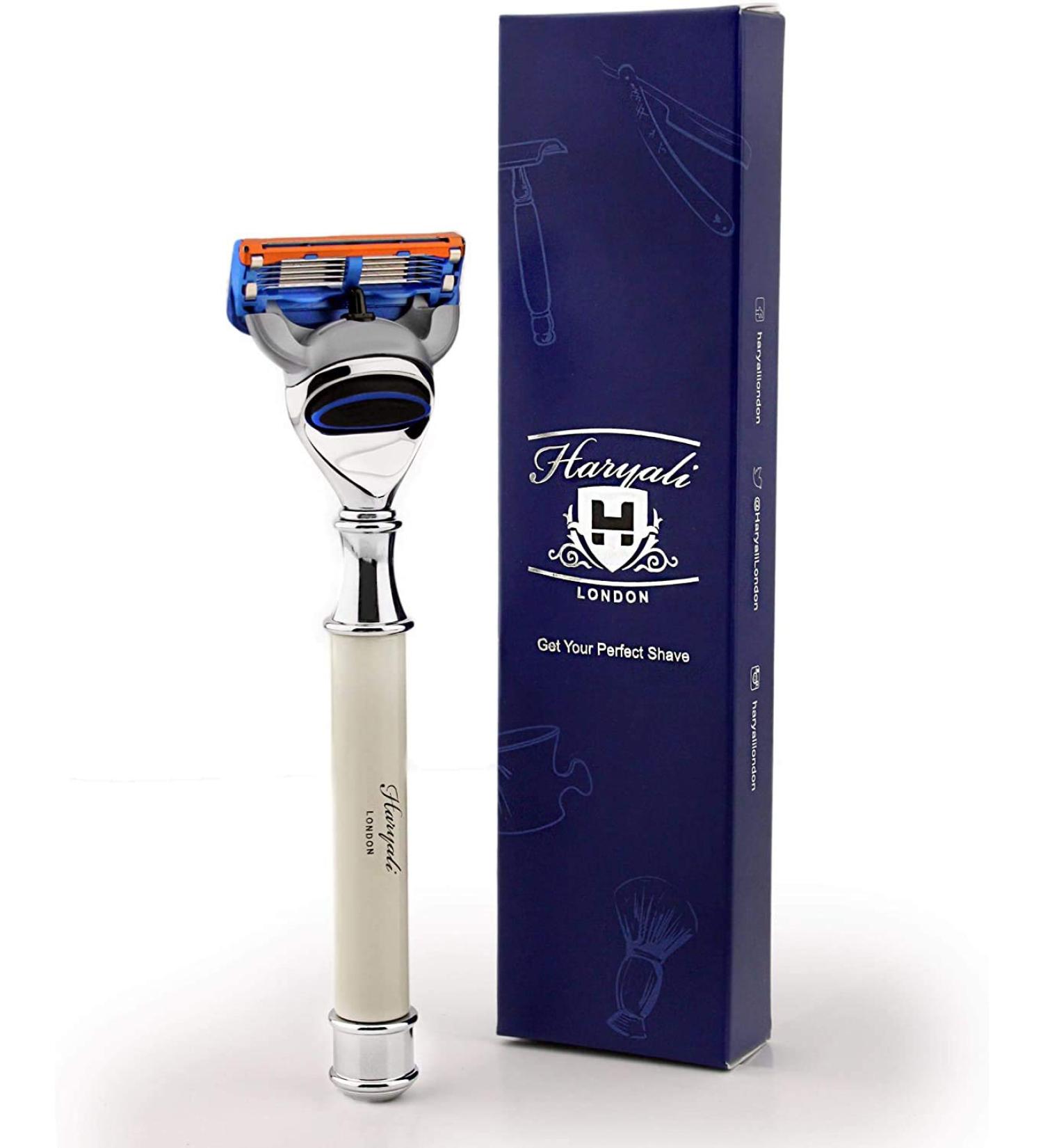 Superior Selection Haryali London 5 Edge Cartridge Razor in Ivory | Ideal for Beginners & Enthusiasts - Ghent's Shave Essentials - Buy Online on GoSupps.com
