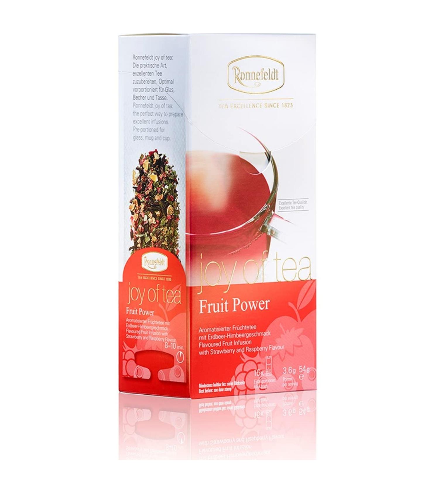 Ronnefeldt Fruit Power Joy of Tea - Strawberry-Raspberry Flavor 15 Tea Bags (54g) - Pack of 6 | International Shipping Available - Buy Online on GoSupps.com