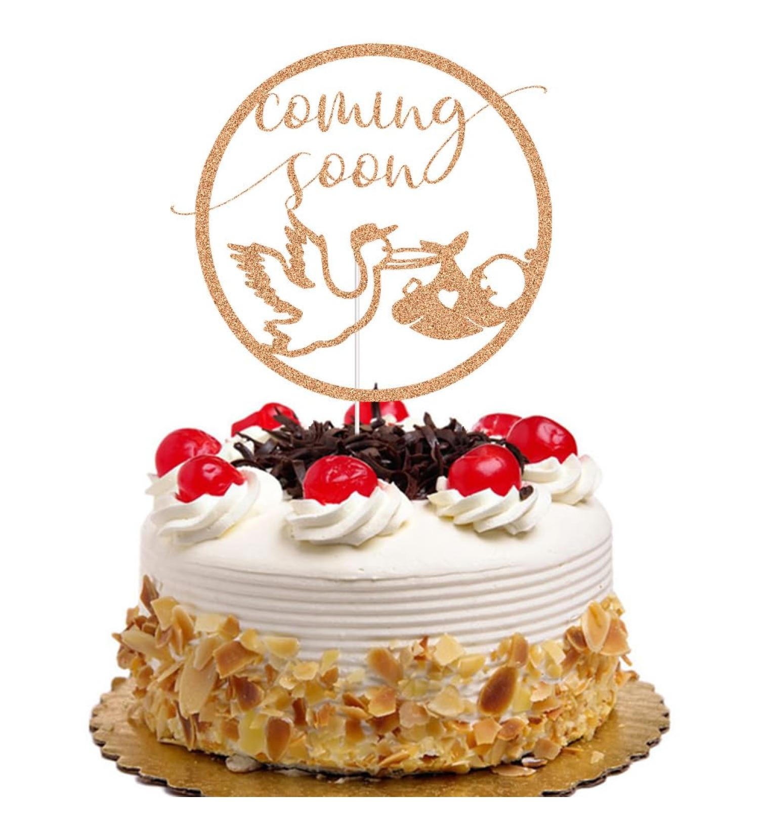 Coming Soon Cake Topper Stork & Baby Silhouette Cake Decor for Baby Shower Party Decorations Gender Reveal Party Supplies Rose Gold - Buy Online on GoSupps.com