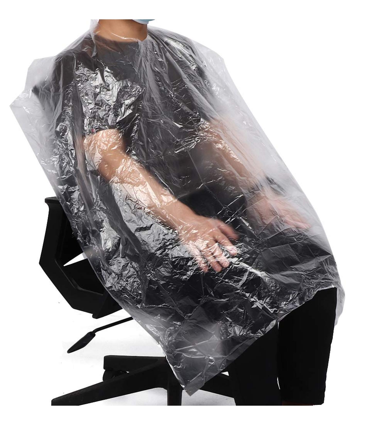TMISHION 50pcs Disposable Haircut Capes - Waterproof Barber Gowns for Hair Cutting & Dyeing - Buy Online on GoSupps.com