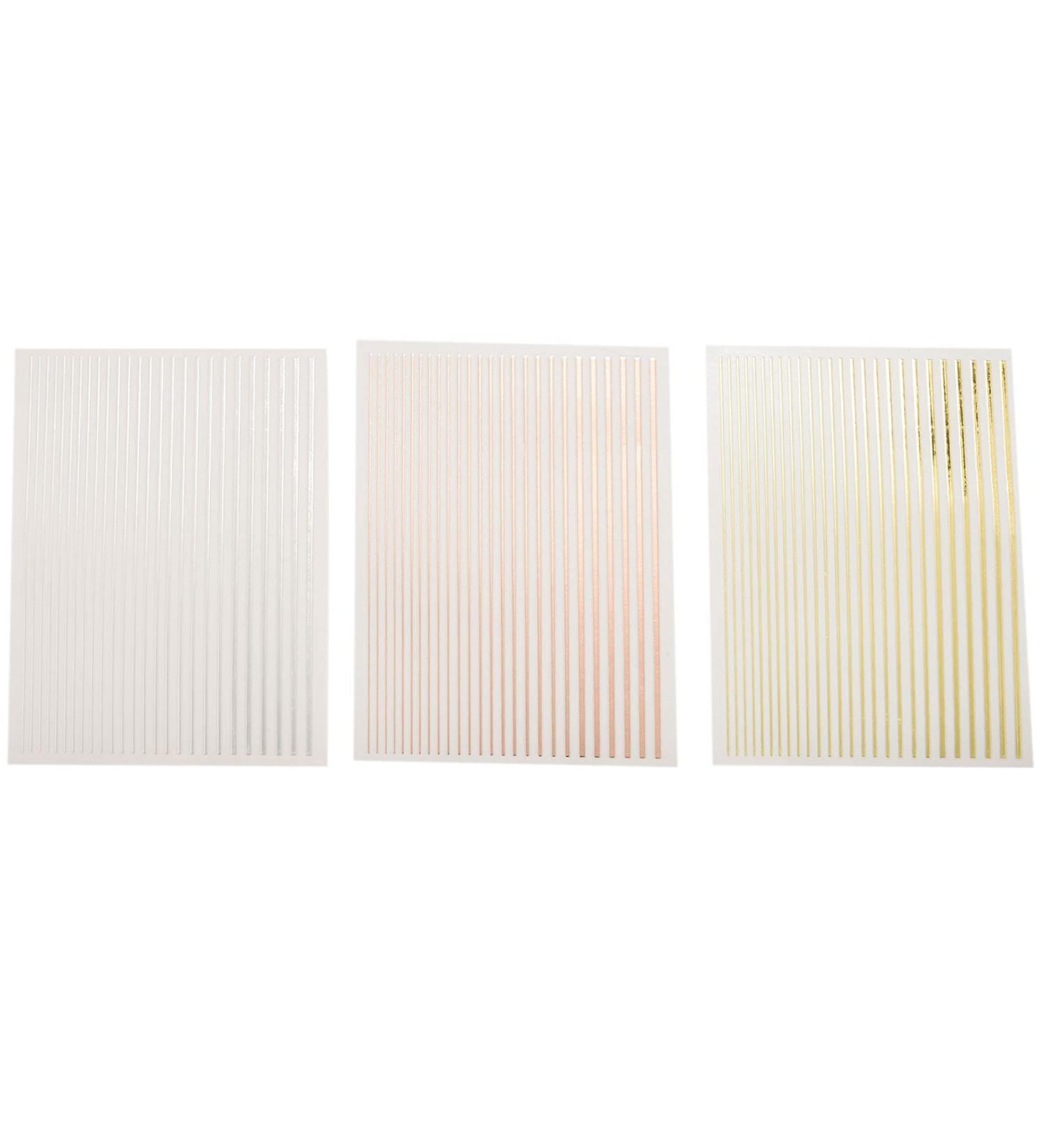 YIZAN Gold 3D Nail Sticker Stripe Lines Adhesive Tape Set - 3 Pieces - Buy Online on GoSupps.com