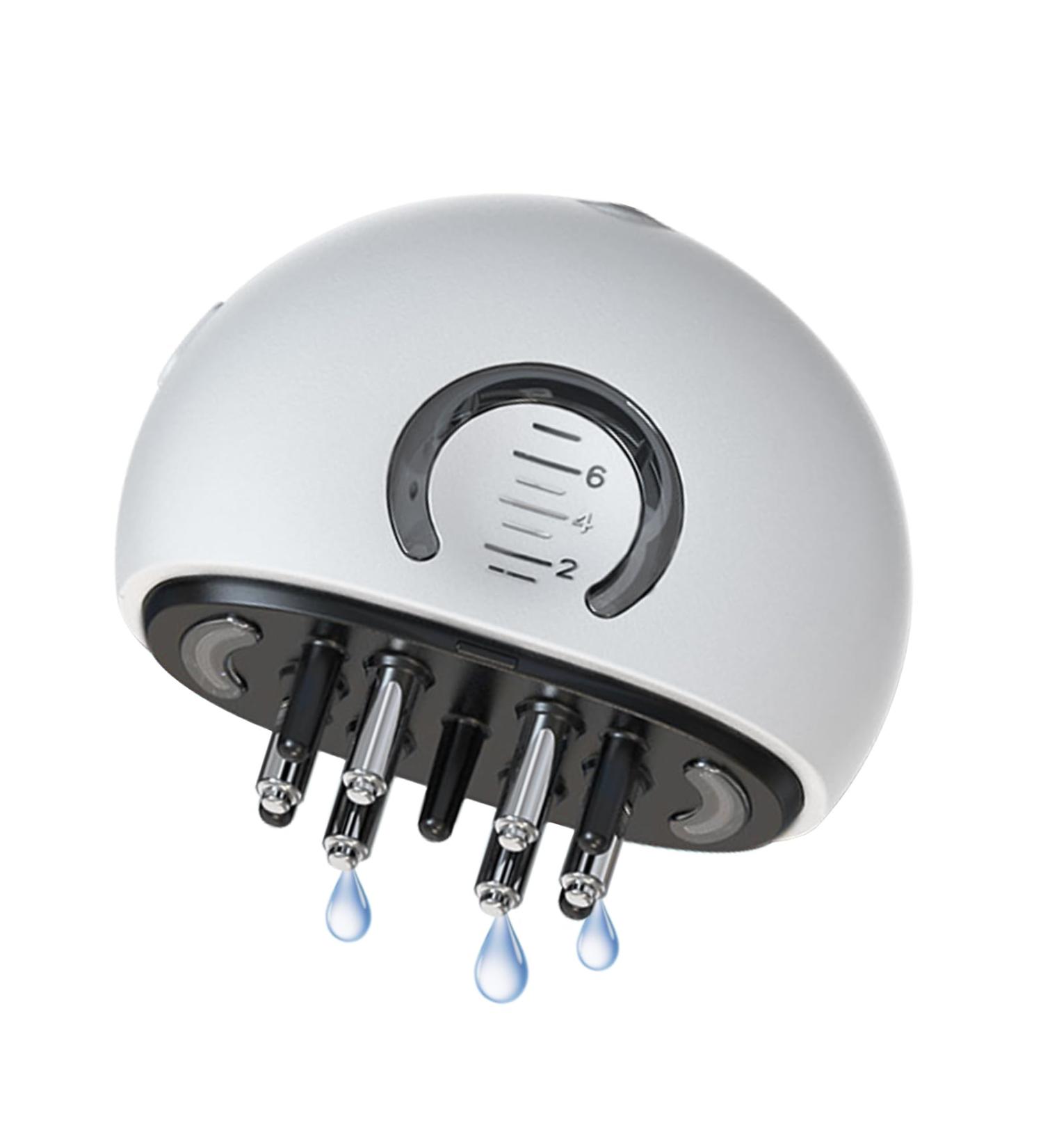 Scalp Massage Brush & Hair Oil Applicator - Electric Device with Red & Blue Light for Hair Growth | High Frequency Vibration & Essential Oil Serum - Buy Online on GoSupps.com