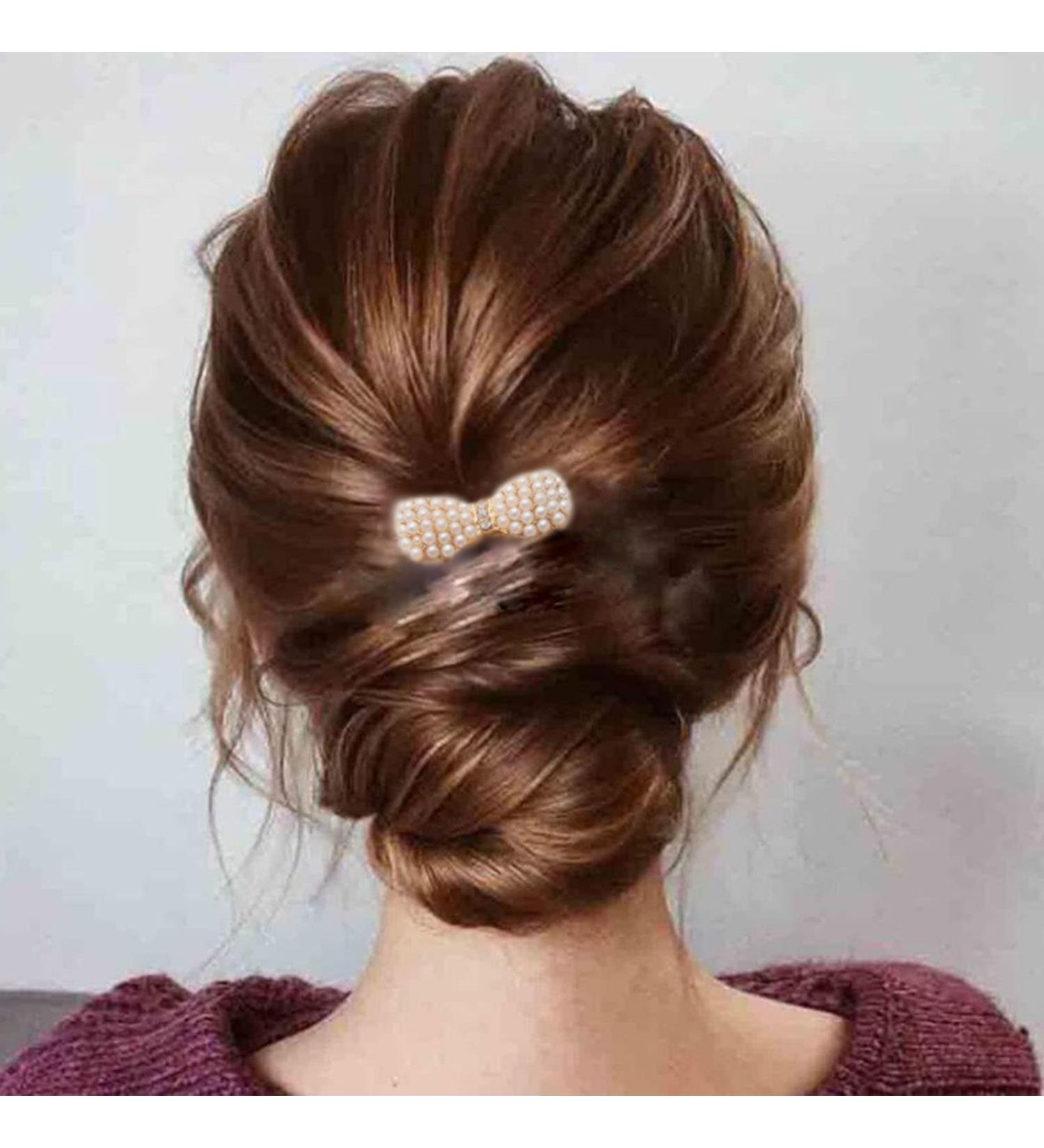 Aneneiceera Boho Gypsophila Hair Comb Barrette Gold Rhinestone Pearl Bow Hair Comb Retro Hair Barrette Decorative Daily Wearing Hair Comb Hair Bobby Pins Wedding Hair Accessories for Women and Girls - Buy Online on GoSupps.com