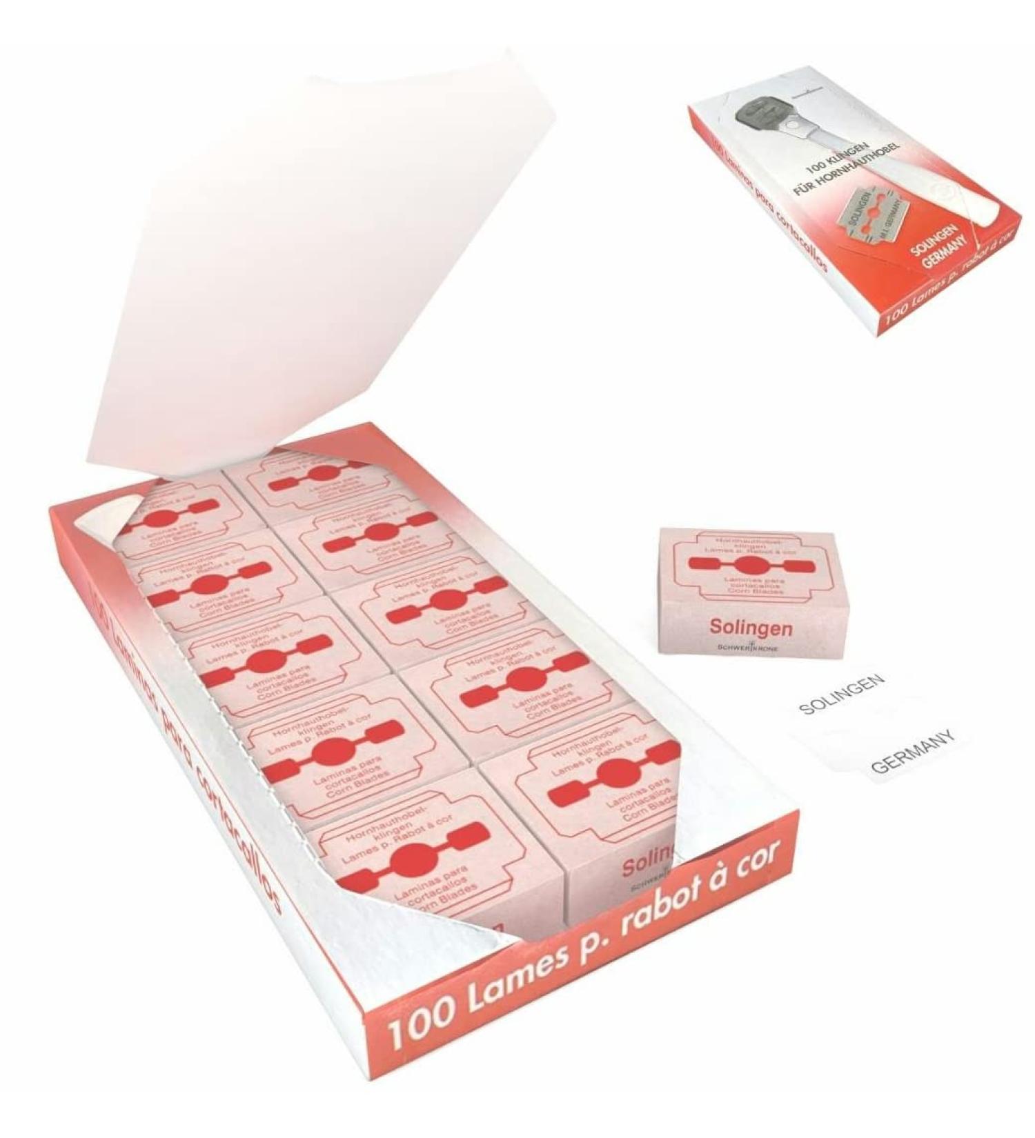 100 Rustproof Callus Plane Replacement Blades - Solingen Individually Packed for International Shipping - Buy Online on GoSupps.com