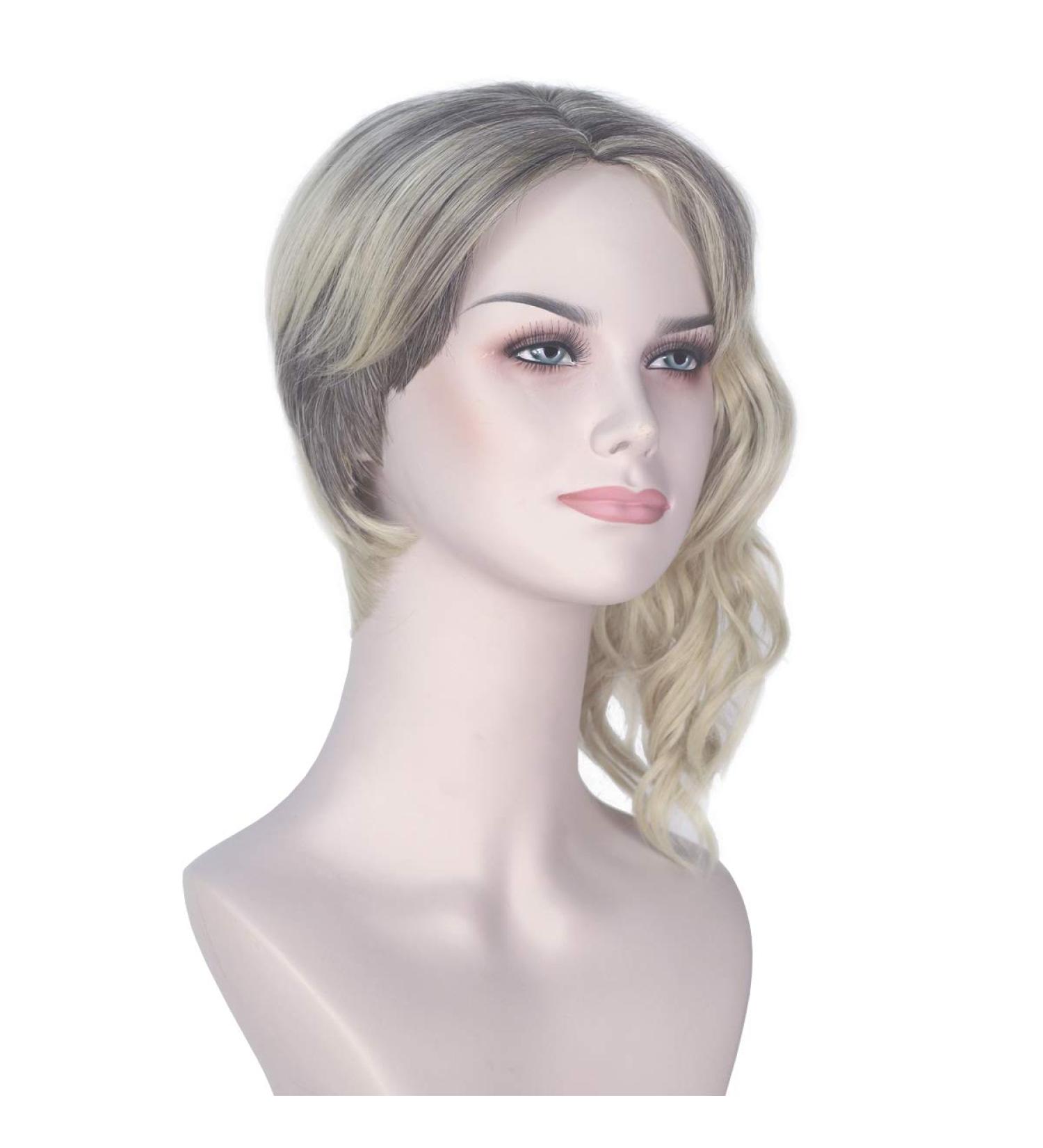 Yan Dream Girl's Short Half Straight Half Curly Cosplay Wig for Halloween - Buy Online on GoSupps.com