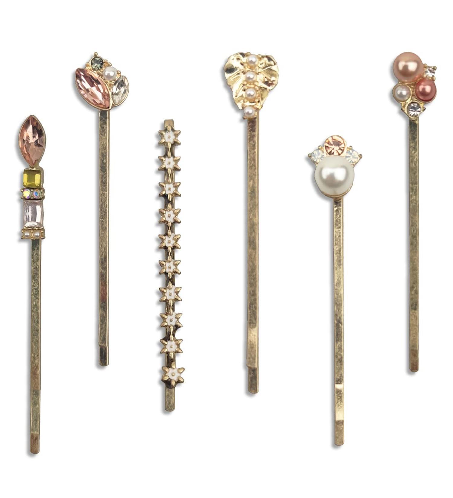 6PCS Retro Metal Hair Pins - Vintage Elegant Bobby Pins for Women and Girls - Buy Online on GoSupps.com