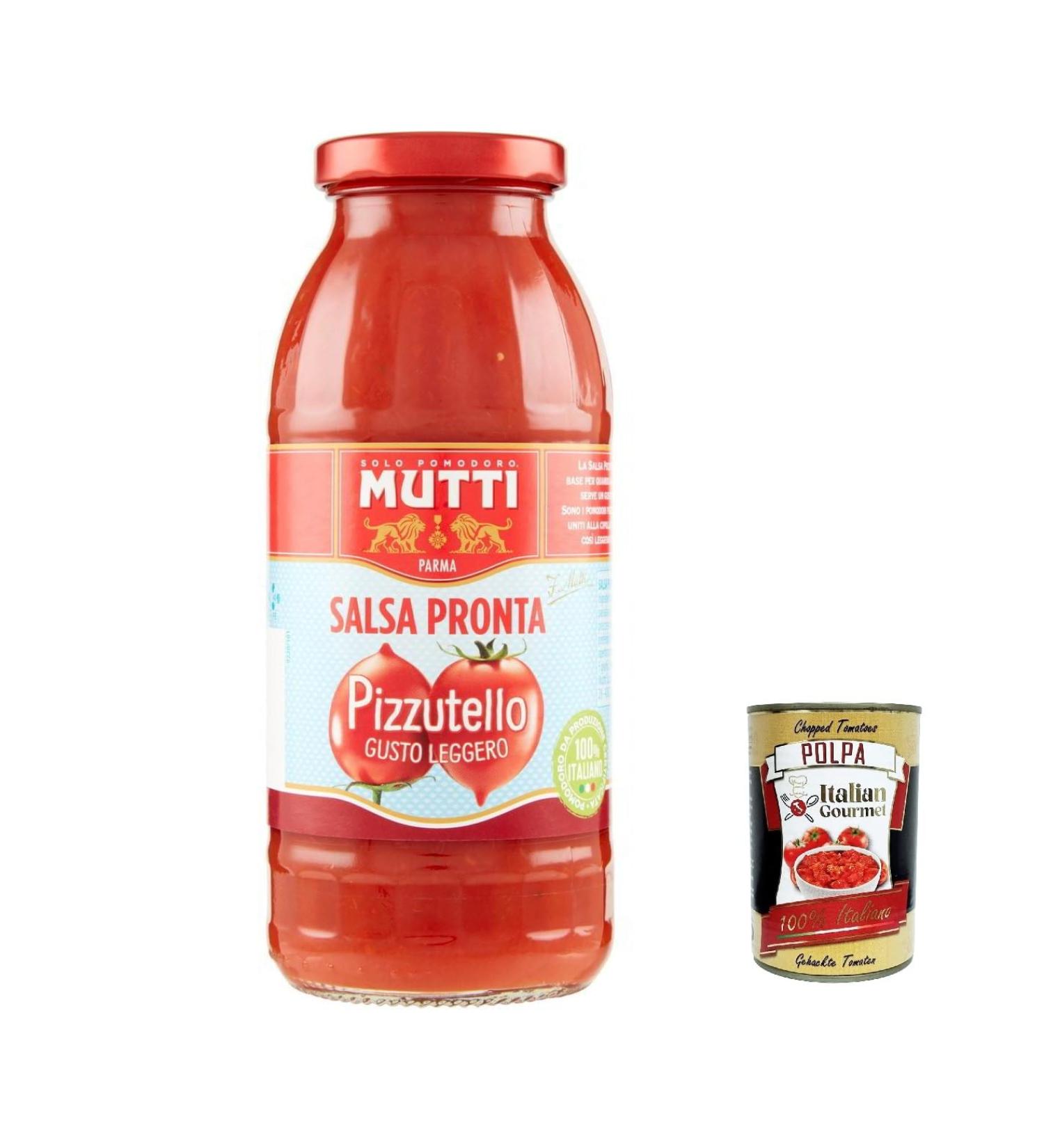  Italian Gourmet E.R. Mutti Salsa Pronta Pomodoro Pizzutiello Tomato Sauces 100% Italian 300 g + Italian Gourmet Pulp 400 g Set of 12 - Buy Online on GoSupps.com