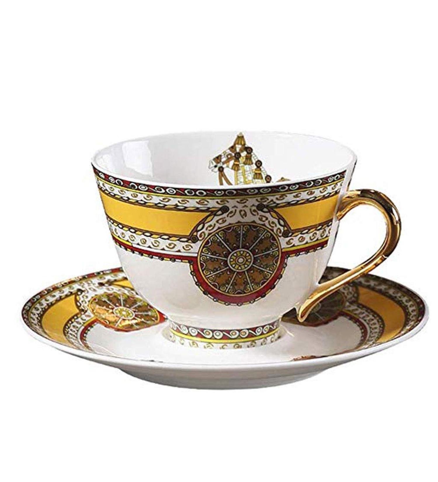 Coffee Cups and Tea Cups Ceramics Cups and Saucers Set Wear-Resistant and Wear-Resistant House Kitchen Office - Buy Online on GoSupps.com