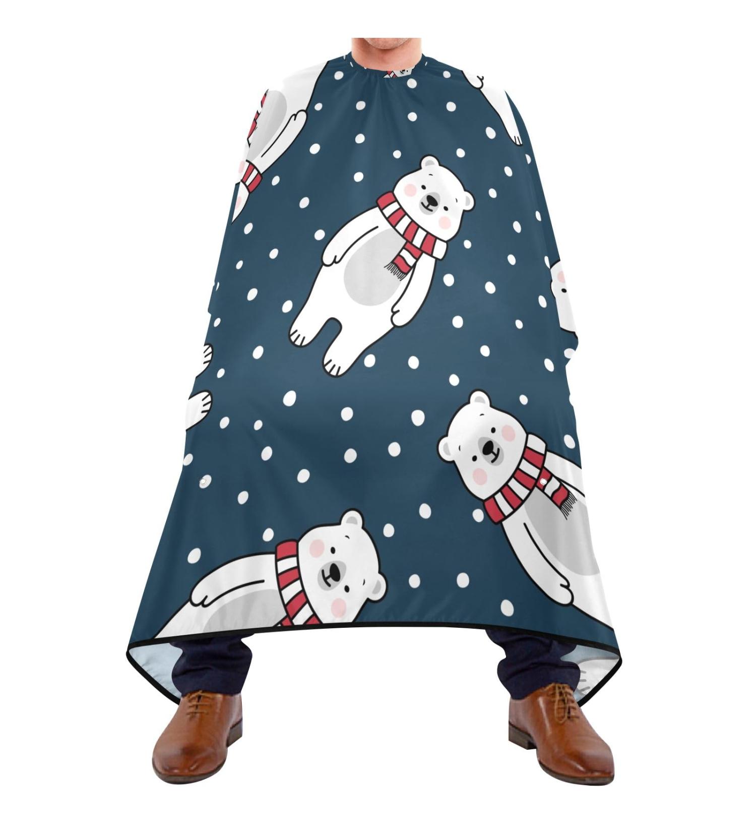 Waterproof Barber Cape - Cute Polar Bear & Cheetah Haircut Bib for Men & Women | Unisex Hair Cutting Cape (8rp1a - Buy Online on GoSupps.com