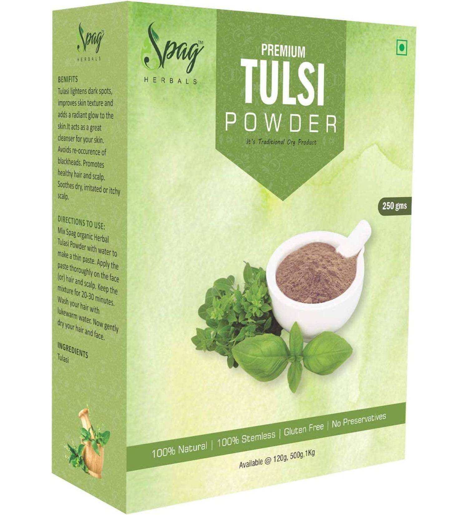  AOZA Spag Herbals Premium Organic Tulasi Powder 250g - Buy Online on GoSupps.com