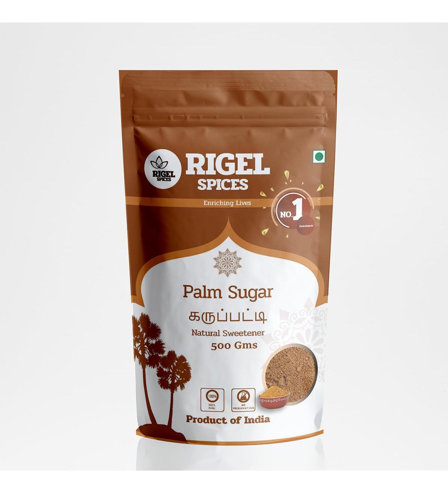 Rigel Spices Palmyra Palm Sugar - 1 Lb (0.45 Kg) of Pure Bliss | Naturally Crafted, Unbleached, Chemical-Free Sweetener - Buy Online on GoSupps.com