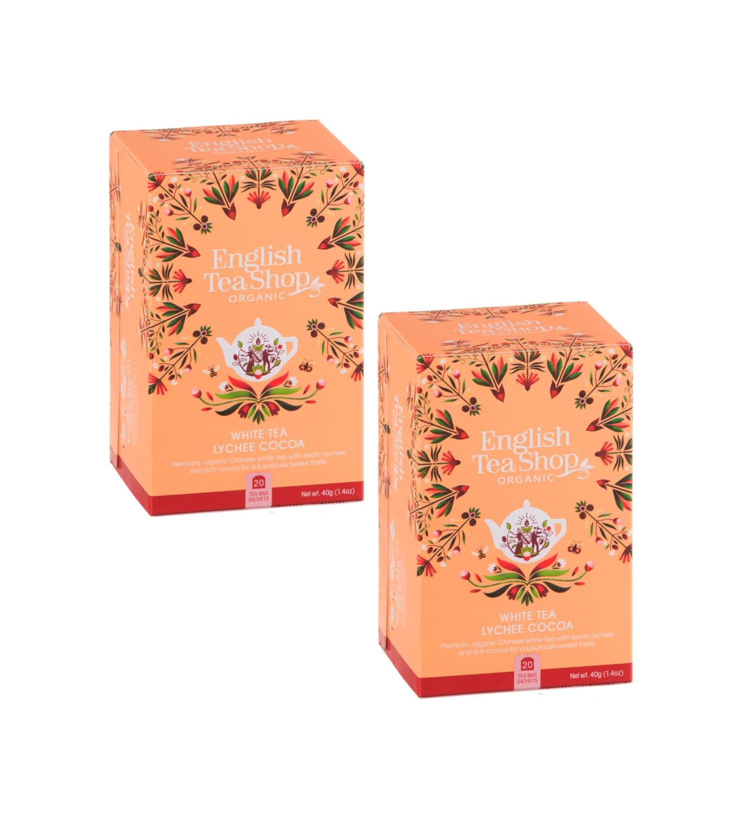  English Tea Shop English Tea Shop Sri Lanka White Lychee & Cocoa Collection - 2 x 20 Bags (80 Grams) - Buy Online on GoSupps.com