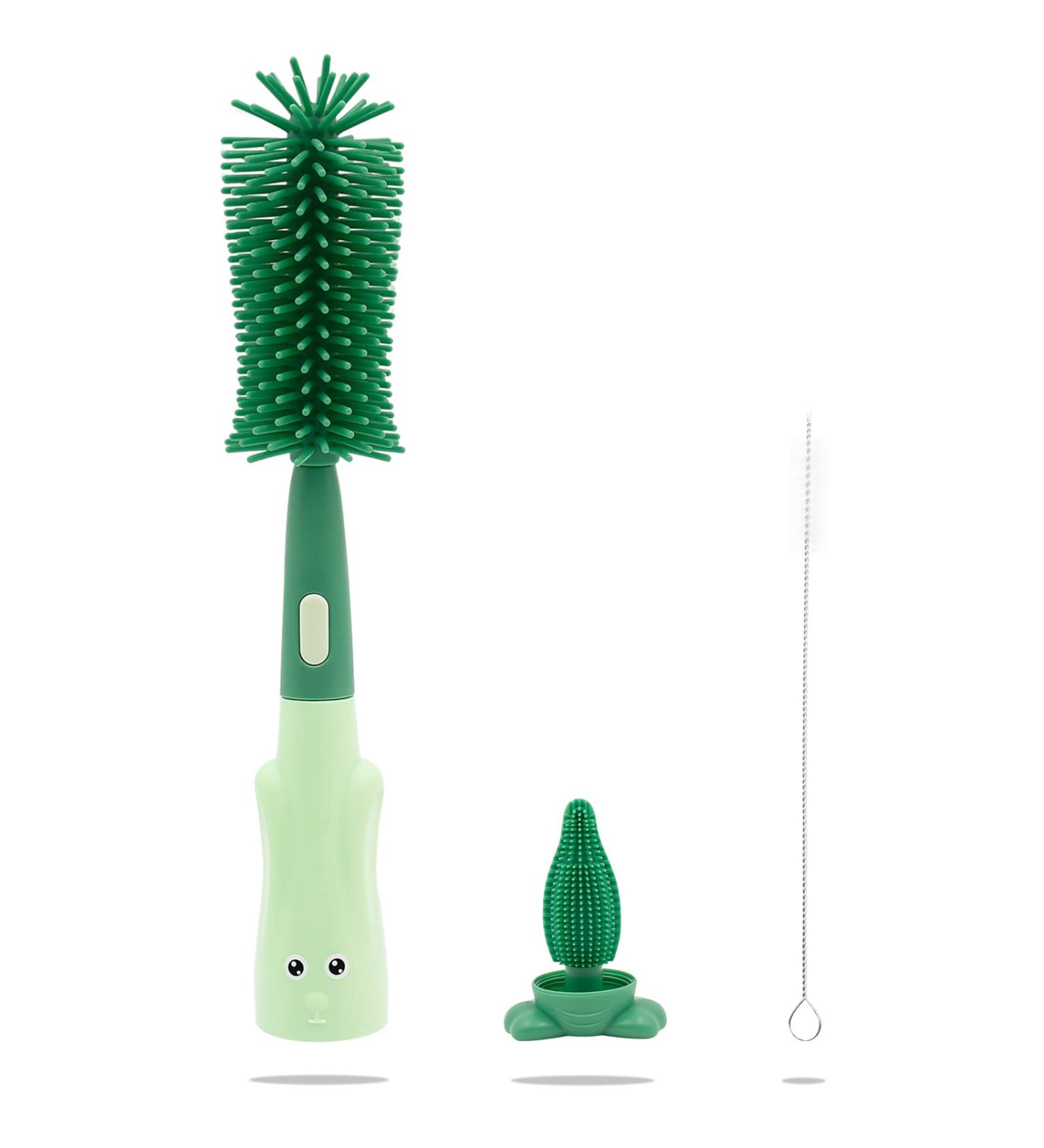 3 in 1 Bottle Brush Kit for Baby Bottles - Green - Buy Online on GoSupps.com