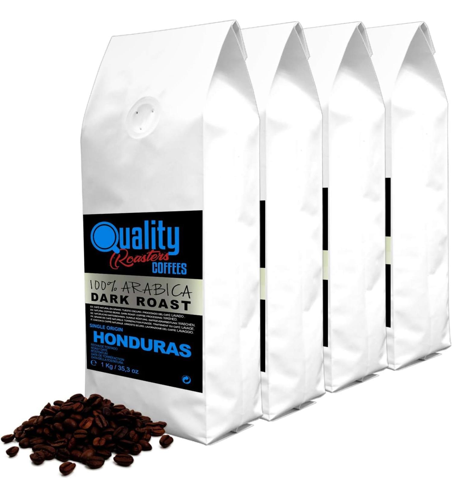 Quality Roasters Coffees. Natural Coffee Beans. Dark Roast. 100% Arabica. Single Origin Honduras. Hand Roasted. Dark Roast. (4 Kg) - Buy Online on GoSupps.com