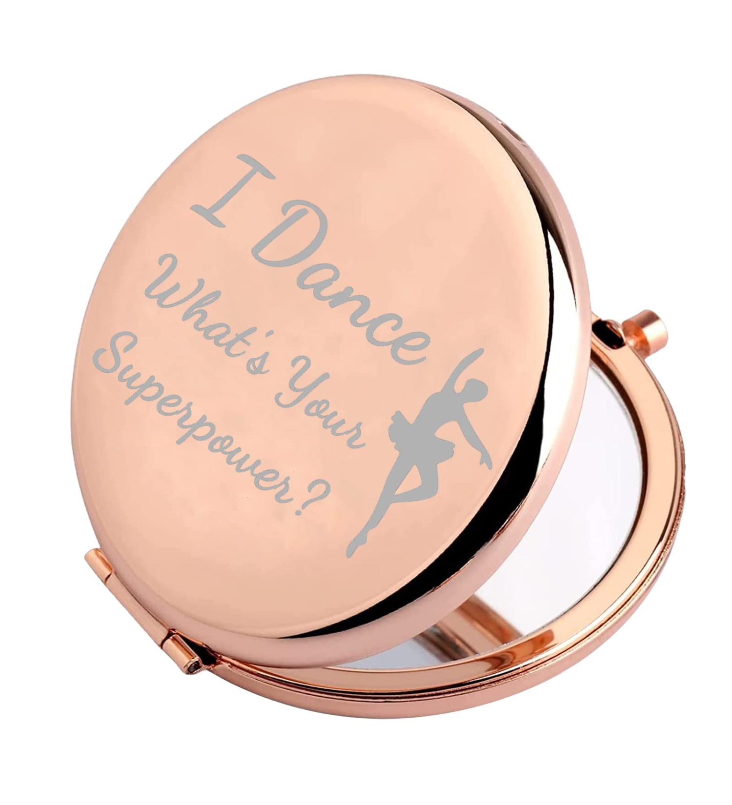 FEELMEM Dancer Compact Mirror - Dance Gift for Dancer Lovers | Makeup Mirror for Dance Teacher & Team Inspiration - Buy Online on GoSupps.com