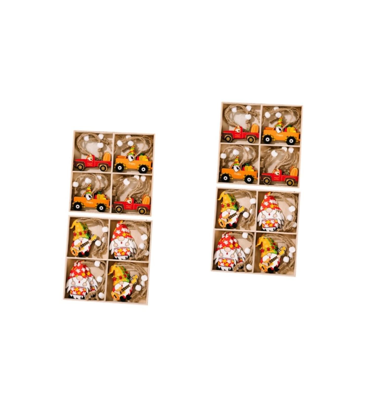 OUNONA 4 Boxes Thanksgiving Pendant Ornament Decor Festival Hanging Gnome Wooden Pendant Manual Accessories - Buy Online on GoSupps.com