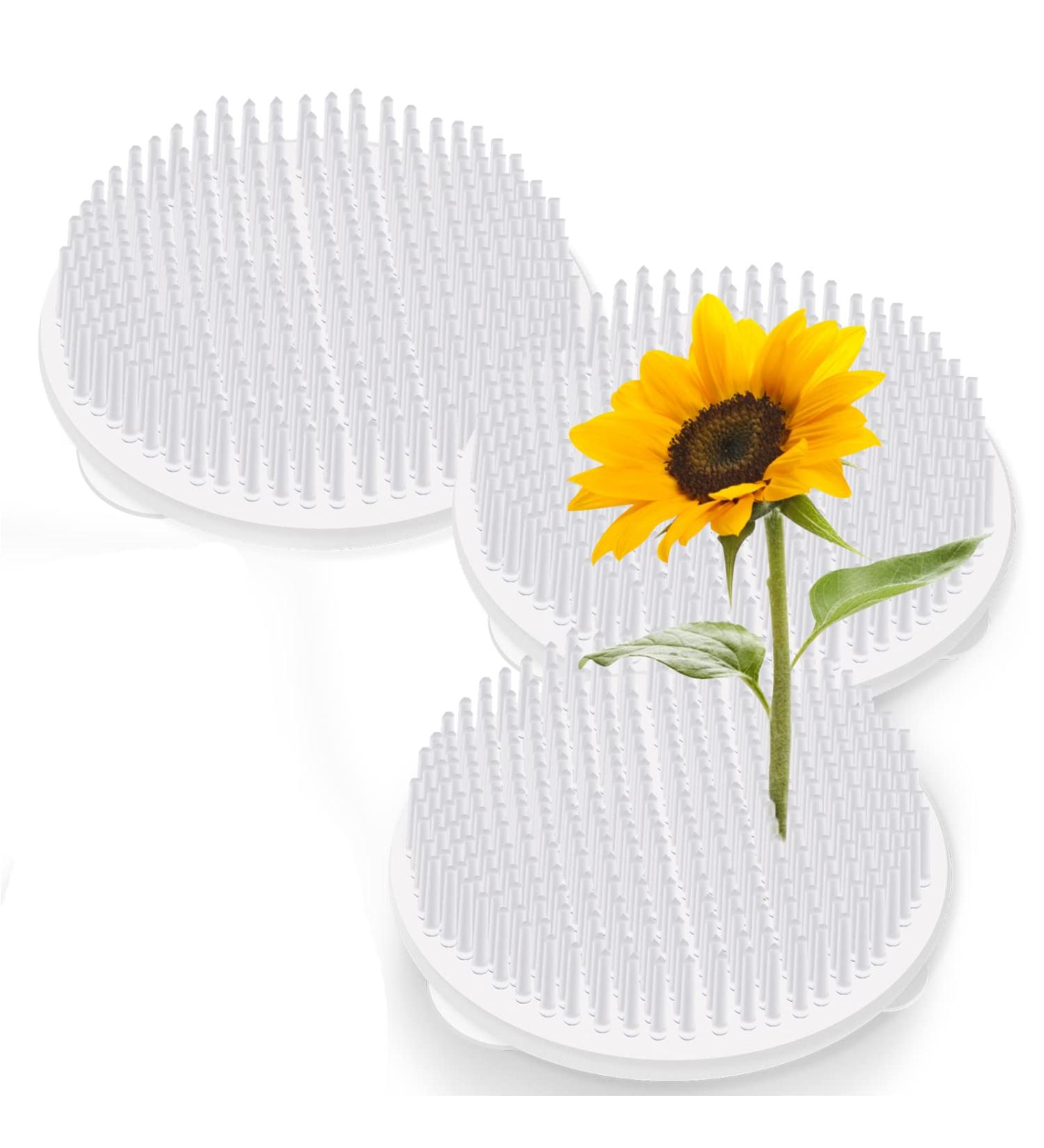 3 Pcs Clear Japanese Floral Frogs - Plastic Ikebana Kenzan Flower Arrangement Holders with Mini Suction Cups - Ideal for Uneven Glass Ceramic Vases - Buy Online on GoSupps.com