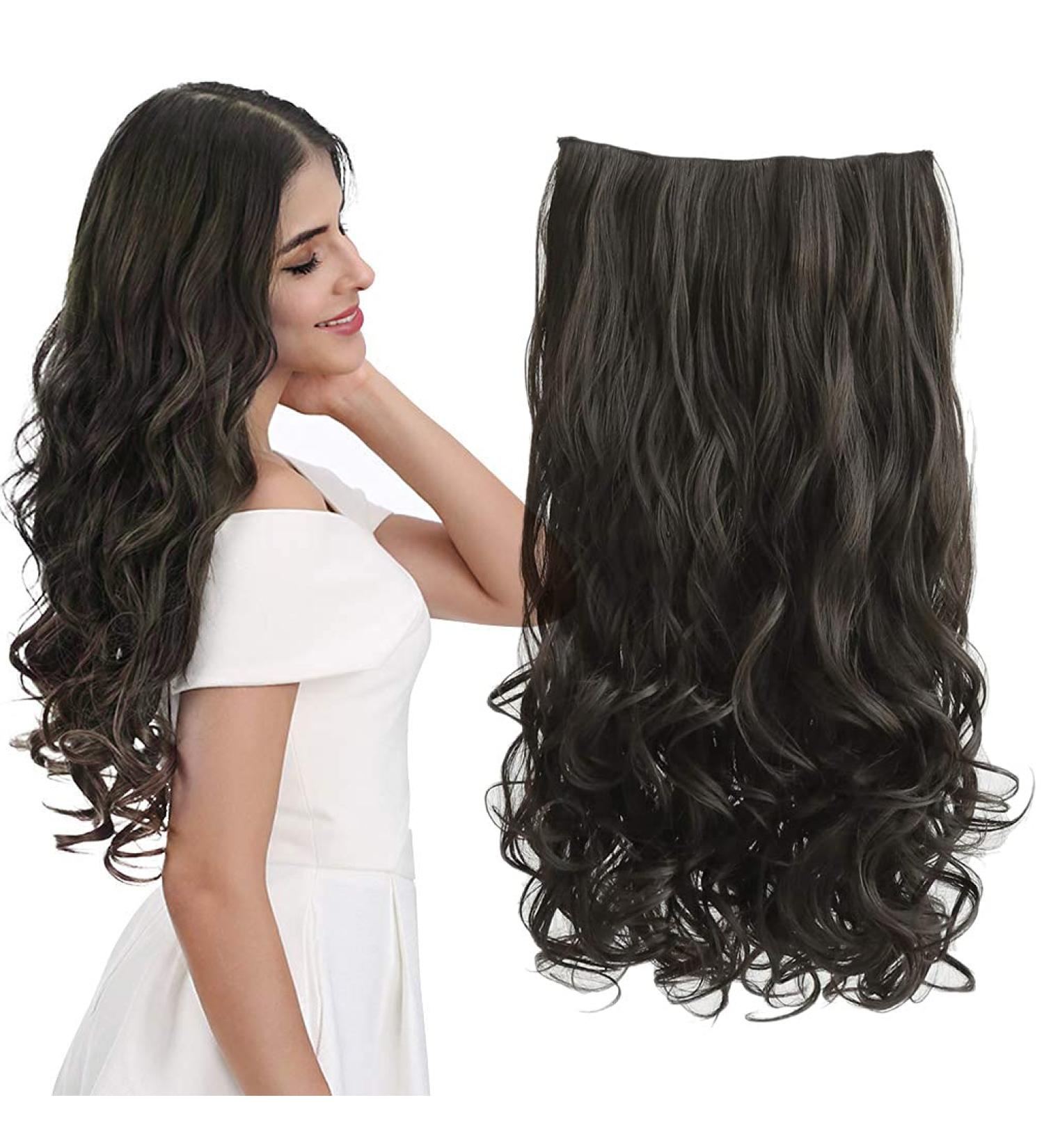 REECHO 20 Curly Wave Clips in Synthetic Hair Extensions 20 Inch - Black Brown - 1-Pack (5 Clips, 4.5 Oz - Buy Online on GoSupps.com