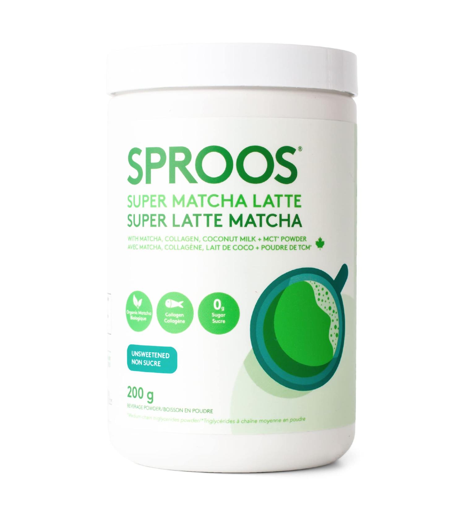 Sproos Super Matcha Latte with Collagen 200 g - Buy Online on GoSupps.com