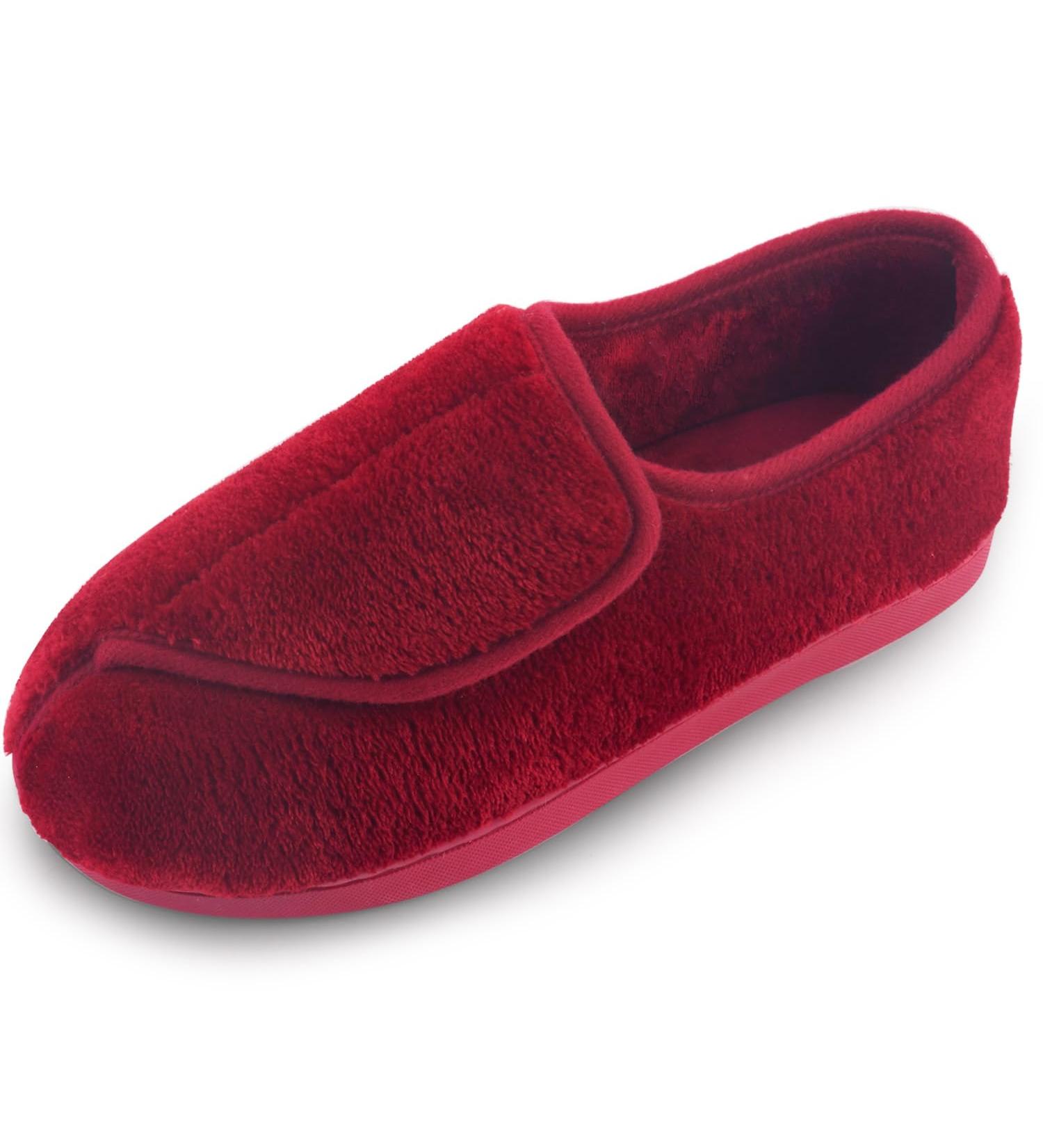 Git-up Women's Memory Foam Diabetic Slippers - Adjustable Closed Toe - Red - Size 10 - Buy Online on GoSupps.com