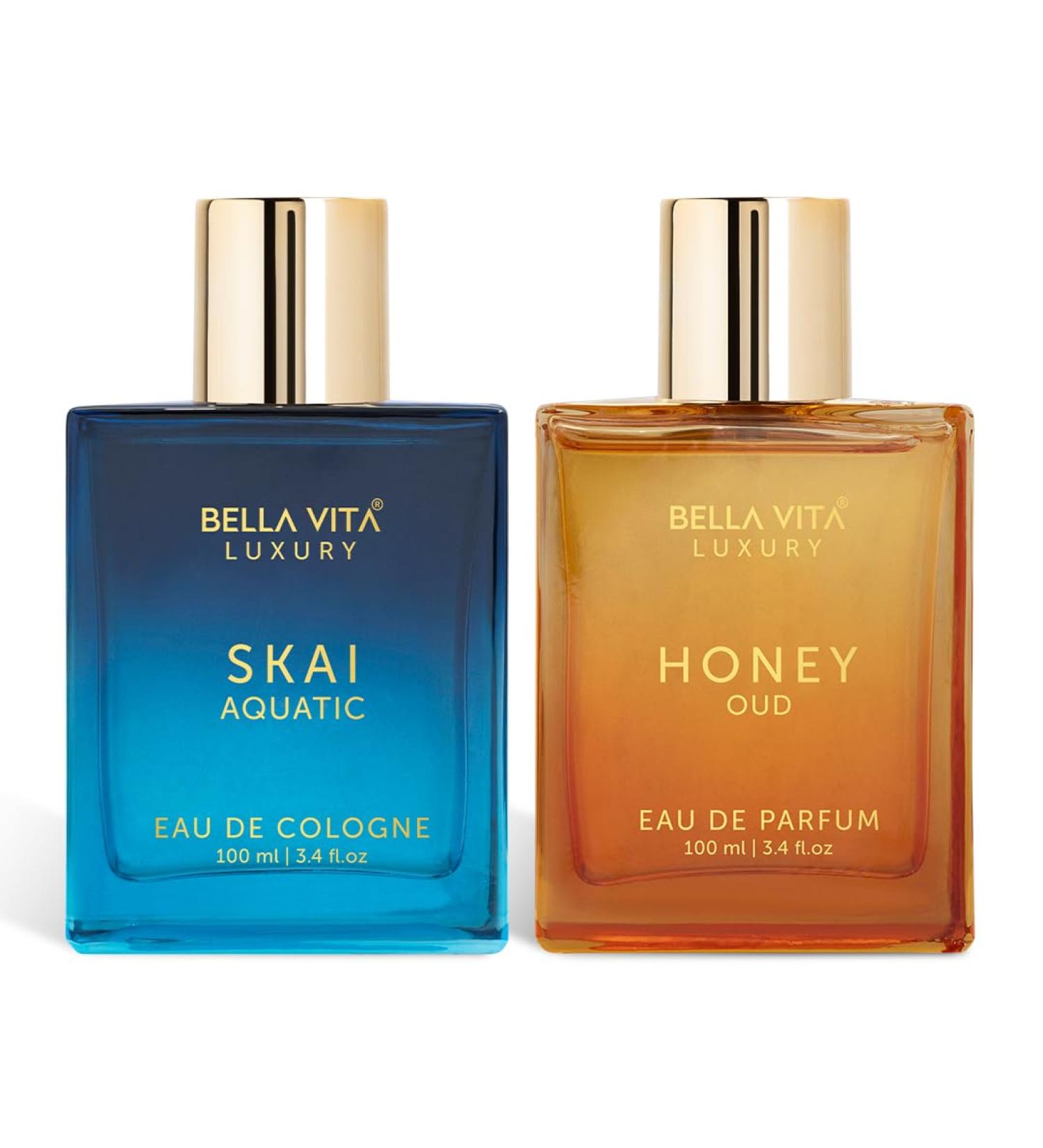 Bellavita Luxury Fragrance Duo | Skai Aquatic Cologne & Honey Oud Eau de Parfum | Long-Lasting Unisex Scents | Clean Natural & Cruelty-Free | Gift for Birthdays & Anniversaries - Buy Online on GoSupps.com