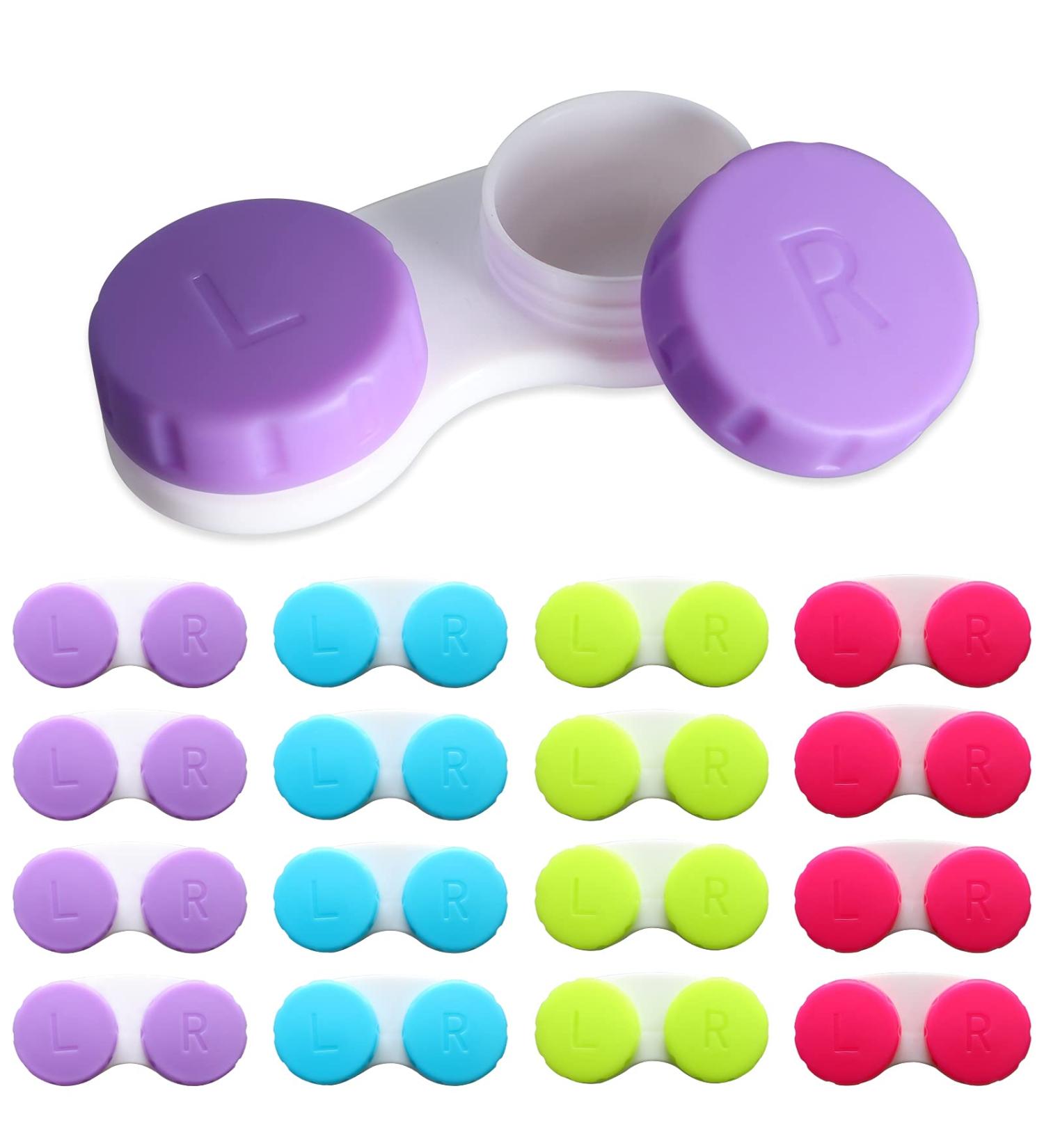 MorTime 16 Pack Colorful Mini Contact Lens Case Box Set - Bulk Holder Container - Buy Online on GoSupps.com