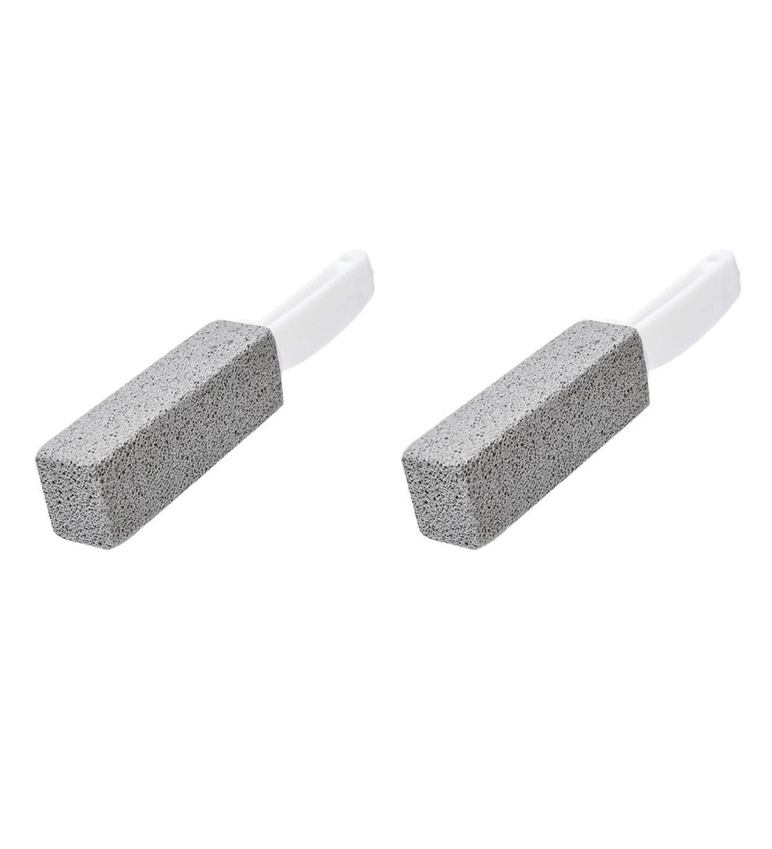 2pcs Pumice Cleaning Stone Toilet Bowl Cleaner with Curved PP Handle Hard Water Ring Remover for Bath Pool Kitchen Household Cleaning - Buy Online on GoSupps.com