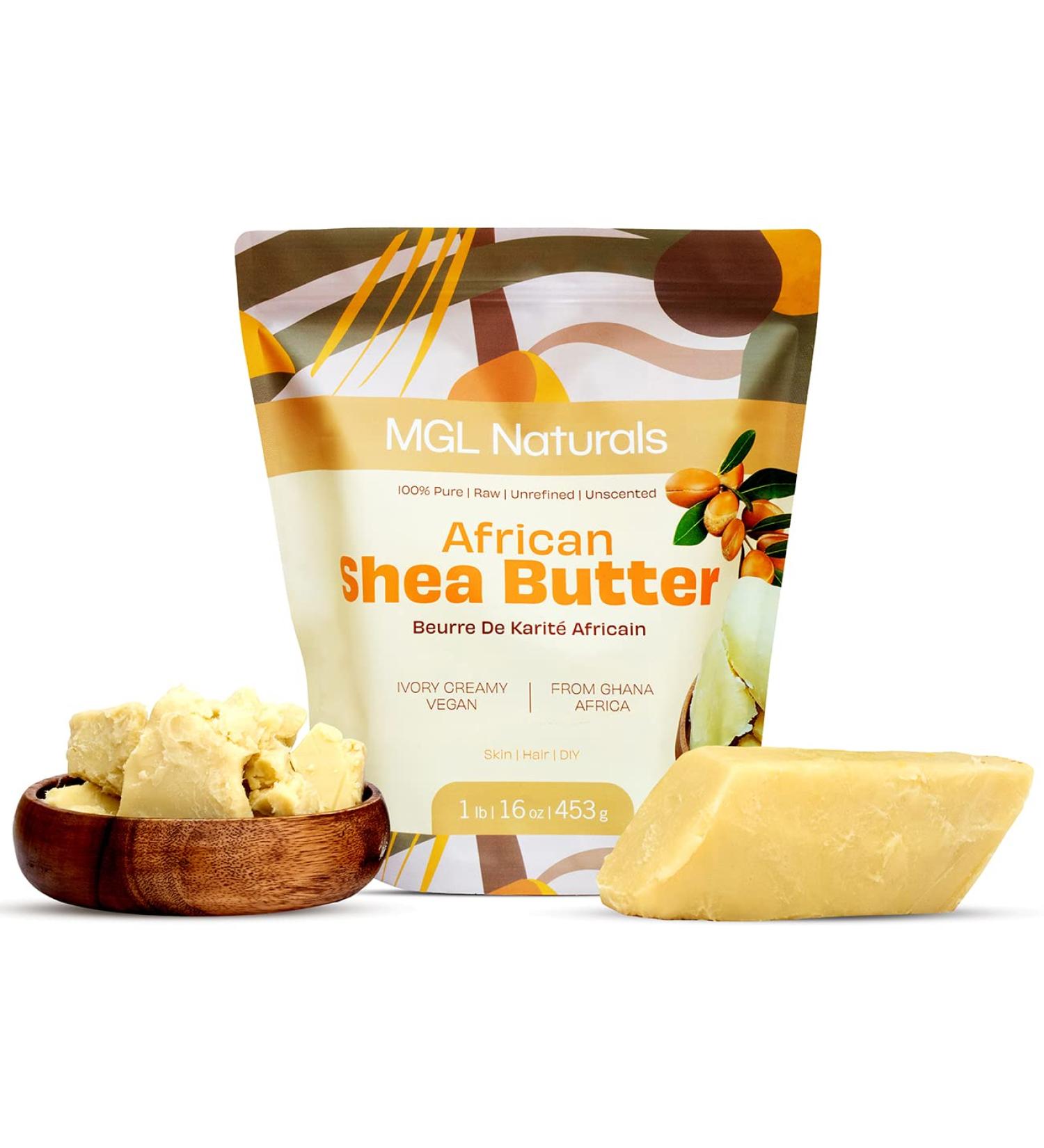 MGL Naturals Raw African Shea Butter Ivory 1 lb 100% Pure and Unrefined. Nourish and moisturize skin and hair. Use alone or DIY recipes. From Ghana West Africa. (1 lb) Shea Butter 16 Ounce (Pack of 1) - Buy Online on GoSupps.com