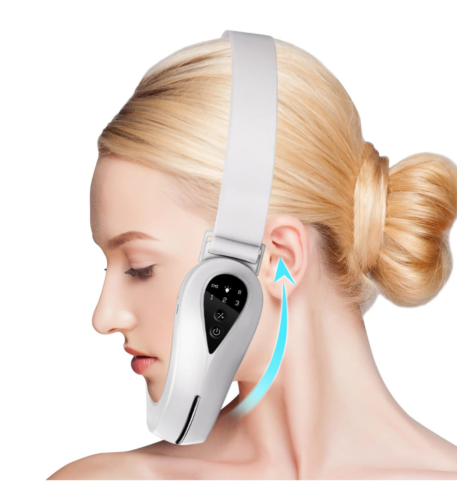 Electric Double Chin Reducer Machine | 4 Modes for Face Lift & Firming | Eliminate Saggy Skin and Double Chin - White - Buy Online on GoSupps.com