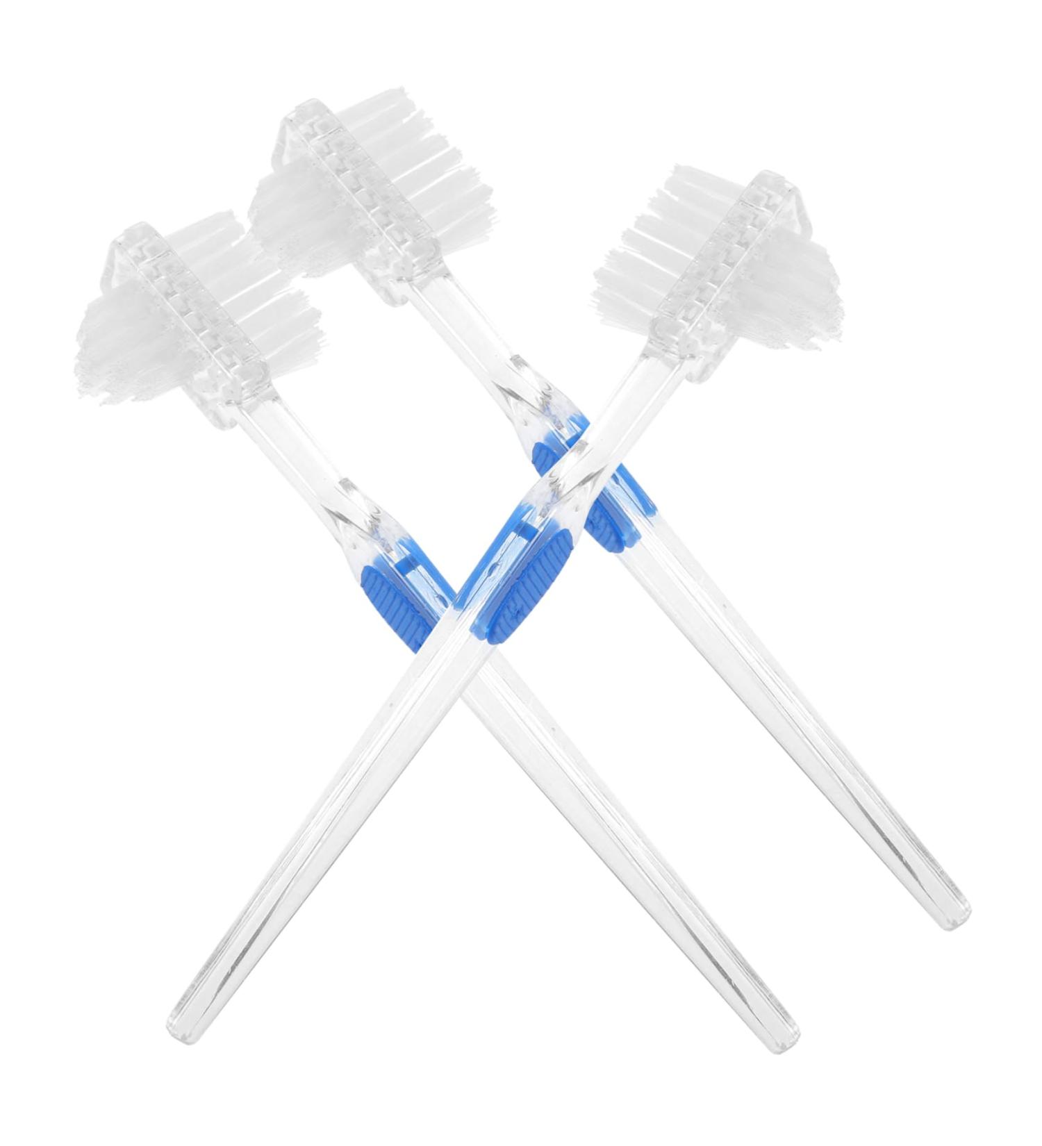 Healeved 15 STK Double-Sided Toothbrush for Dentures - Effective Care Cleaning Brush for False Teeth & Prosthesis - Buy Online on GoSupps.com