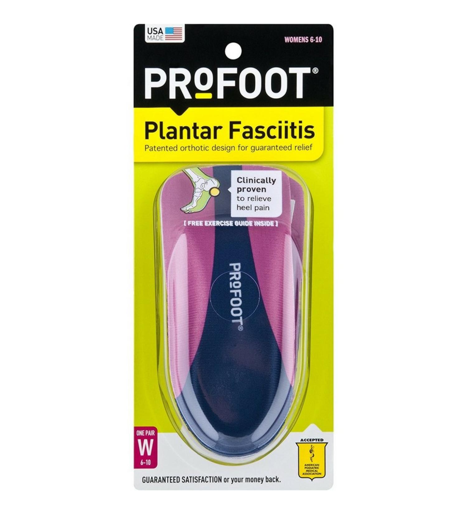 Profoot Plantar Fasciitis Orthotics  Women's 6-10  3 Pairs