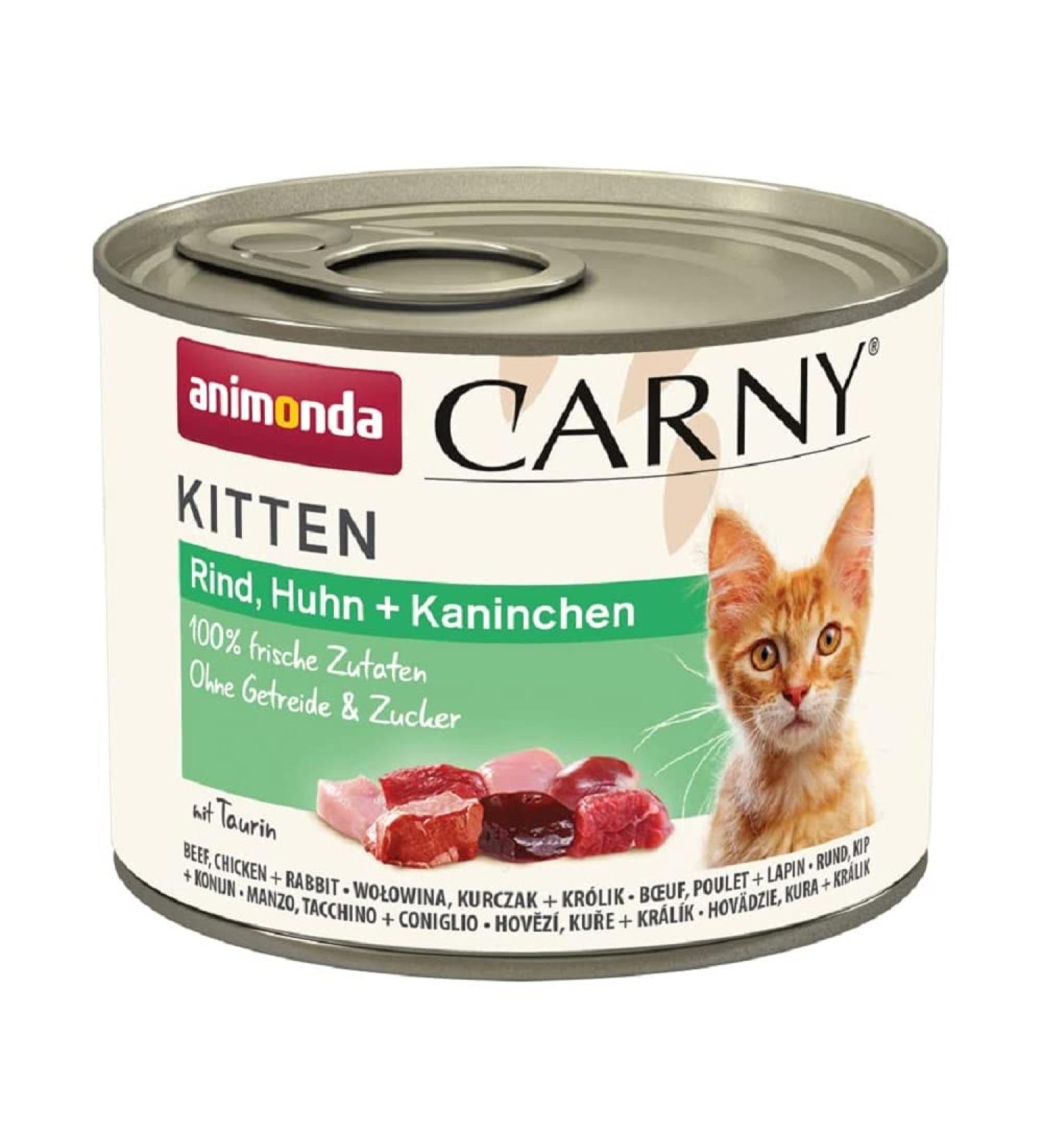 Animonda carny kitten wet food for cats cat food doses wet for kittens beef chicken + rabbits 12 x 200 g chicken 200 g (12 Pack)