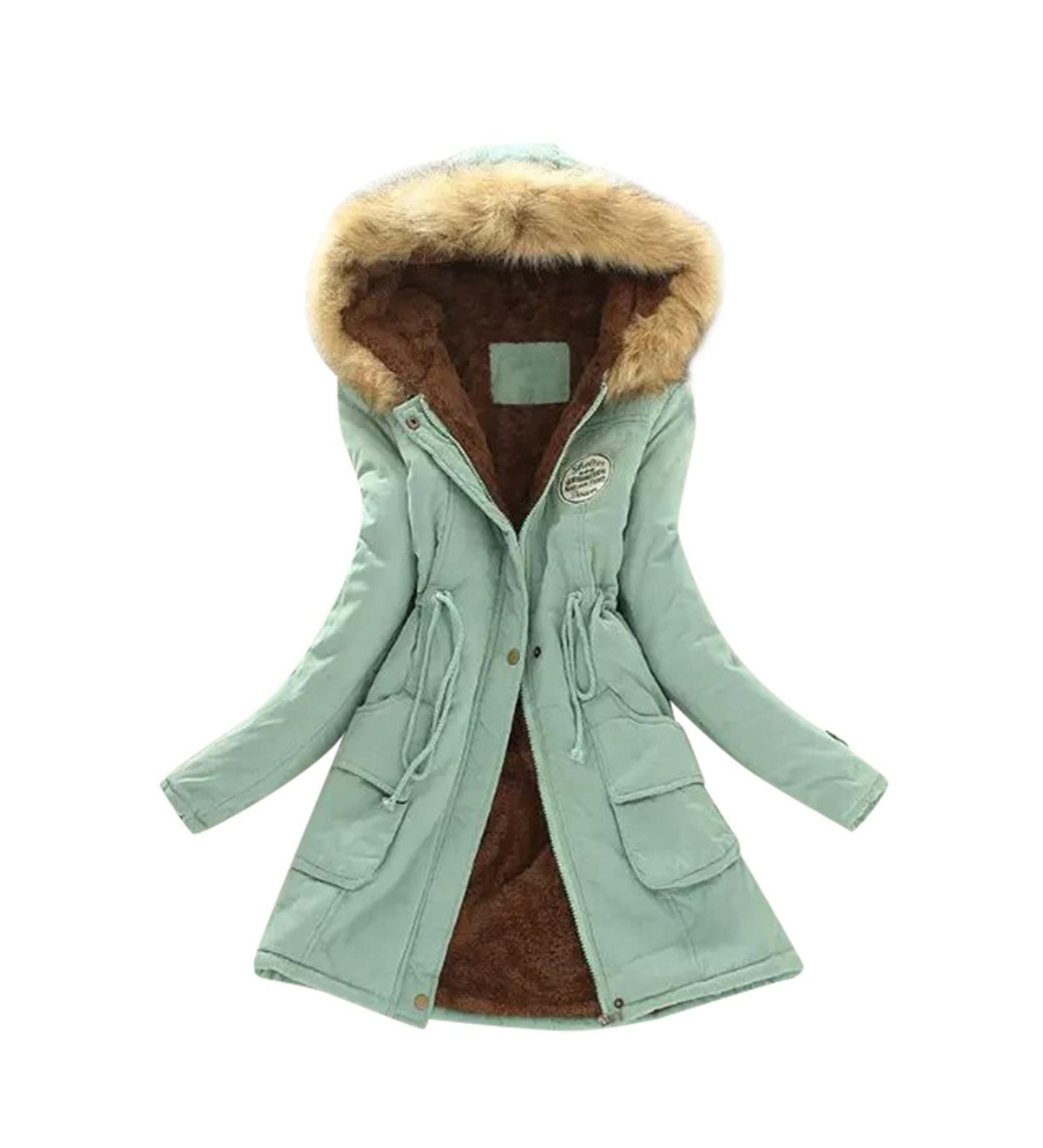 Shop Women's Long Down Jackets & Quilted Coats - Warm Winter Parkas with Hoods | Oversized Vests & Trench Coats in Mint Green - Sizes XL & XXL Available - Buy Online on GoSupps.com