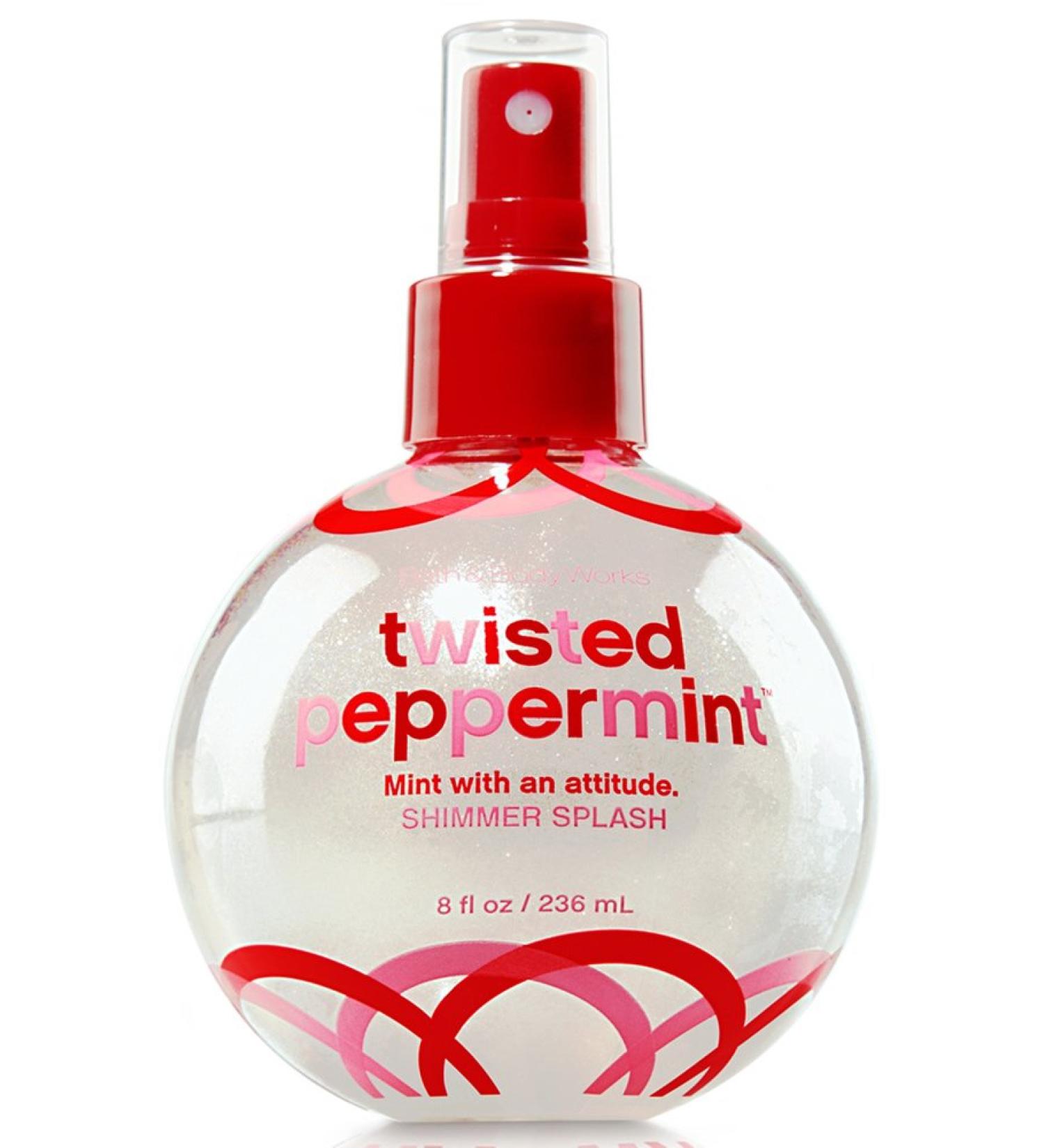 Bath & Body Works Twisted Peppermint Shimmer Splash 8 oz