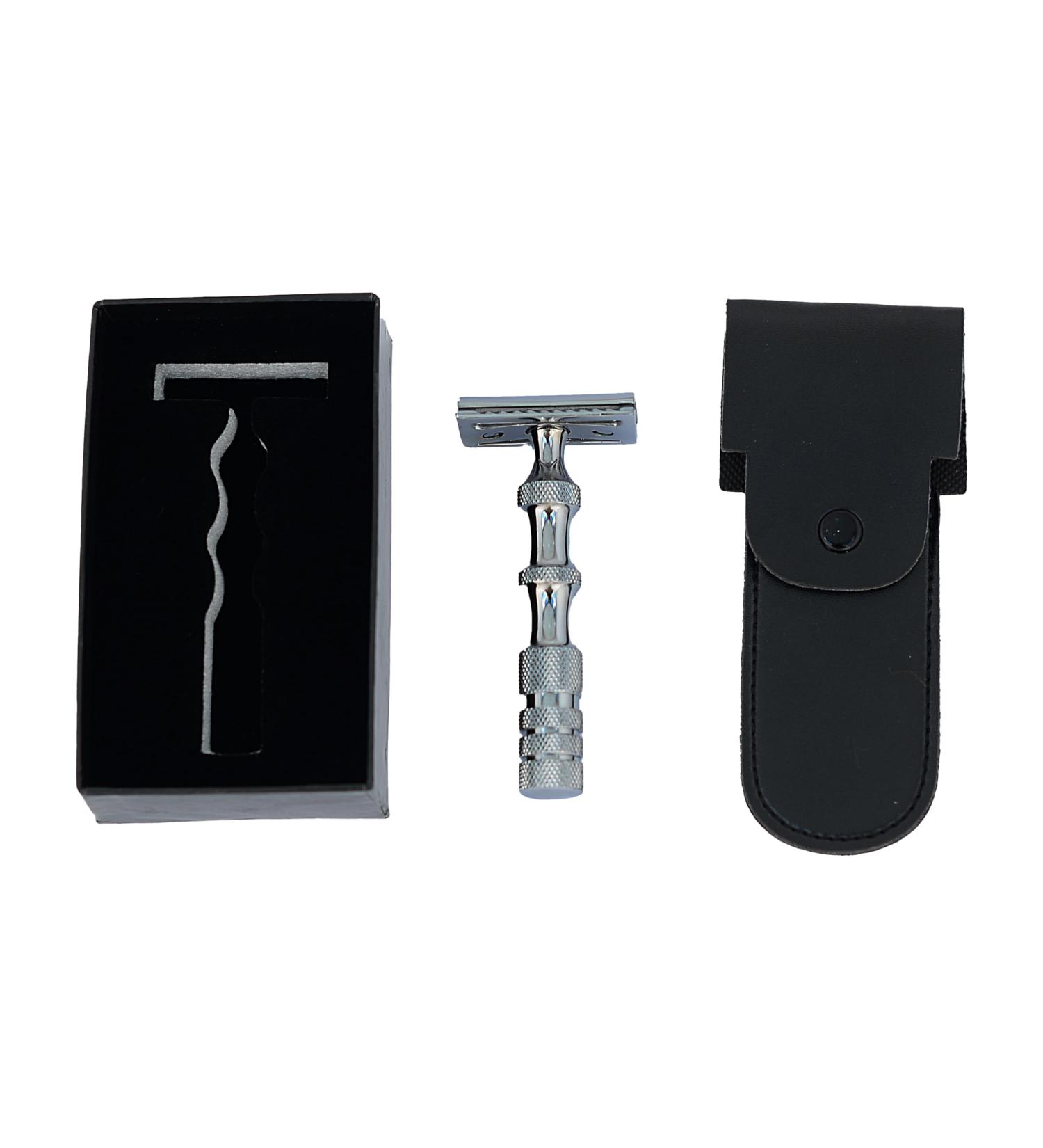 Buy Stainless Steel Double Edge Safety Razor - Durable Stylish & Comes with Box & Storage Pouch | International Shipping Available - Buy Online on GoSupps.com