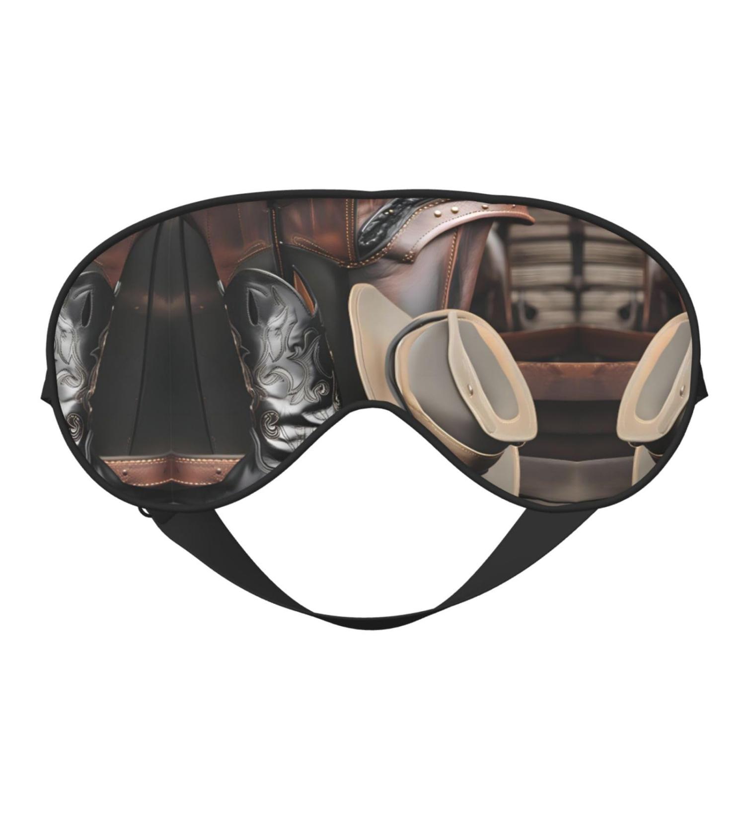 Shop Silky Cowboy Hat Sleep Masks - Soft Satin Eye Cover for Travel & Naps | Western Boots Design for Men & Women - Buy Online on GoSupps.com